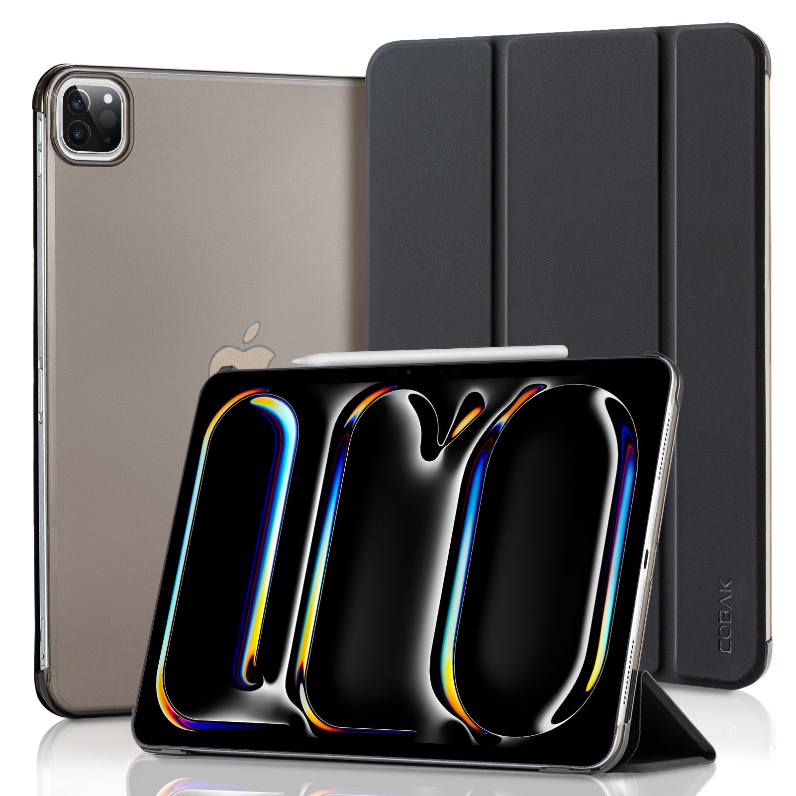 iPad Pro 11 Inch Case (5th Gen, M4, 2024 released)- Trifold Stand, Tranlucent Back