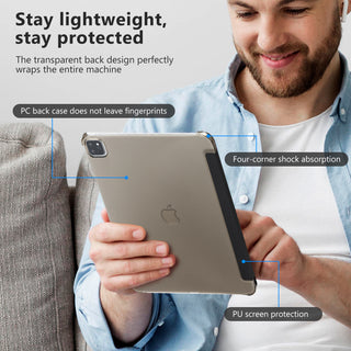 iPad Pro 13 Inch Case (7th Gen, M4, 2024 released)- Trifold Stand, Tranlucent Back