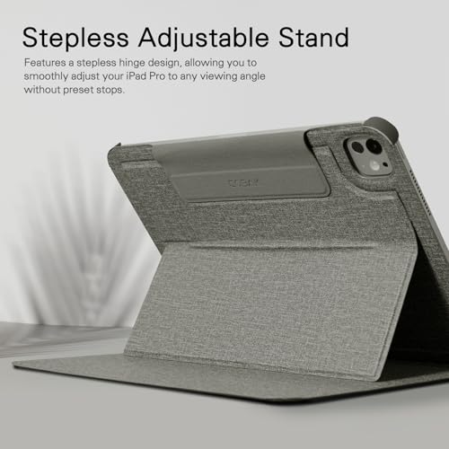 CoBak Magnetic Case with Stand for iPad Pro 13 Inch (M4) 2024, Multiple Viewing Angles, Smart Auto Sleep/Wake Cover with Corner Protection with Apple Pencil Holder Strap, Graphite Fabric