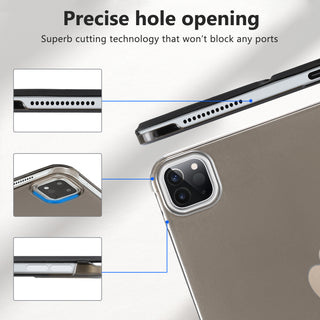 iPad Pro 11 Inch Case (5th Gen, M4, 2024 released)- Trifold Stand, Tranlucent Back