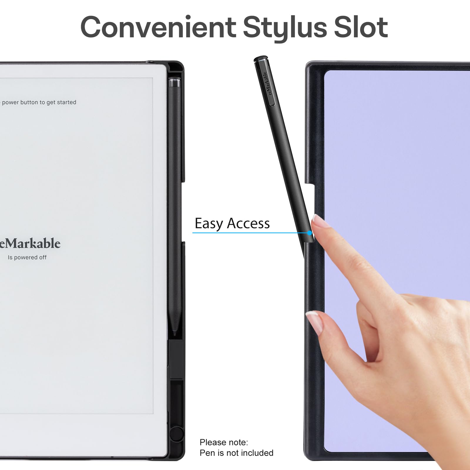 CoBak Case for Remarkable 2 Tablet - Lightweight and Hard Back Shell Protective Book Folio Cover with Built-in Pen Holder - Only for 10.3" 2020 Released (Purple)