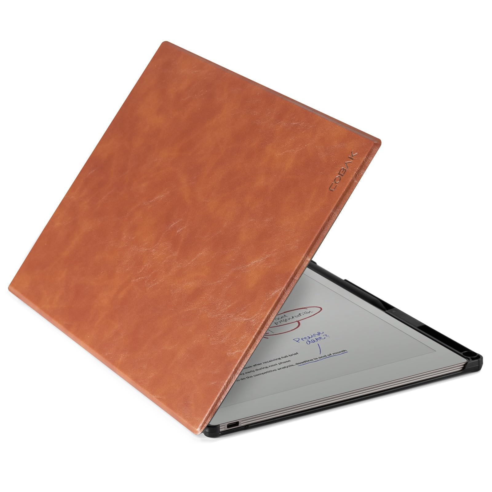 CoBak Case for 11.8" Remarkable Paper Pro Color Tablet 2024 Released- Smart Auto Sleep/Wake Folio Lightweight Protective Cover with Built-in Pen Holder and Nibs Holder (Vintage Brown)