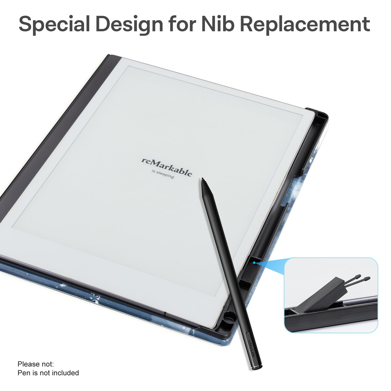 CoBak Case for Remarkable 2 Paper Tablet - Lightweight and Hard Back Shell Protective Book Folio Cover with Built-in Pen Holder - for 10.3" 2020 Released, Forest