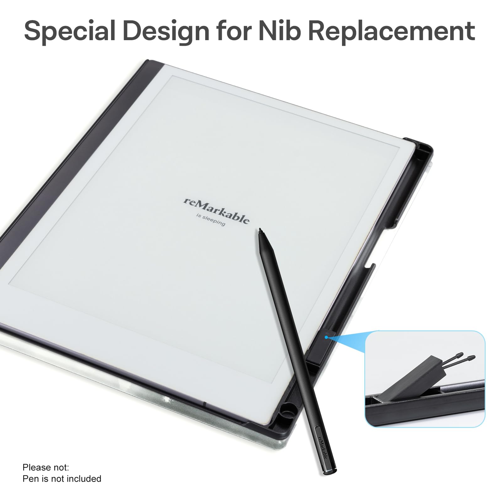 CoBak Case for Remarkable 2 Paper Tablet - Lightweight and Hard Back Shell Protective Book Folio Cover with Built-in Pen Holder - for 10.3" 2020 Released (Ink Painting)