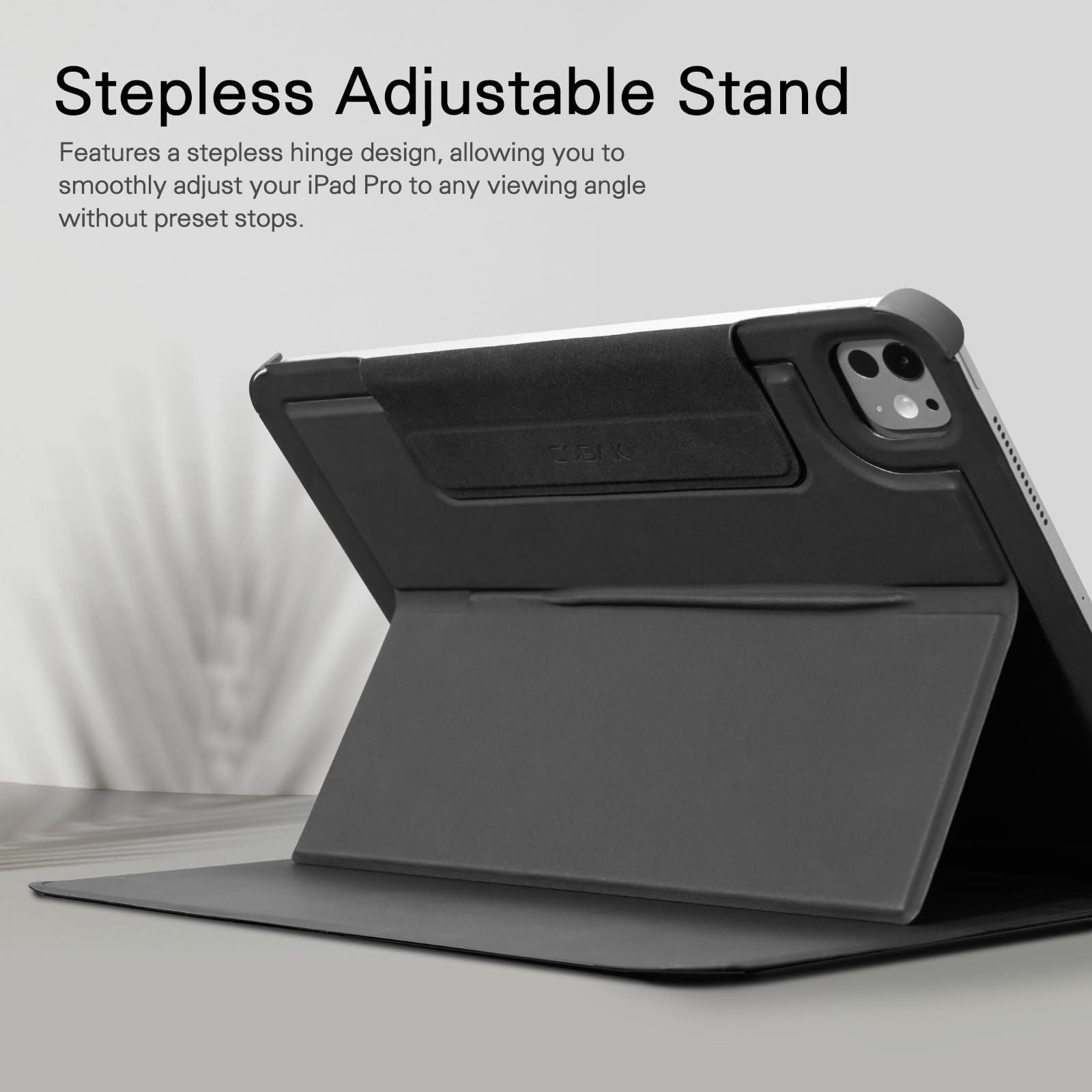 CoBak Magnetic Case with Stand for iPad Pro 11 Inch (M4) 2024, Multiple Viewing Angles, Smart Auto Sleep/Wake Cover with Corner Protection with Apple Pencil Holder Strap, Matte Black