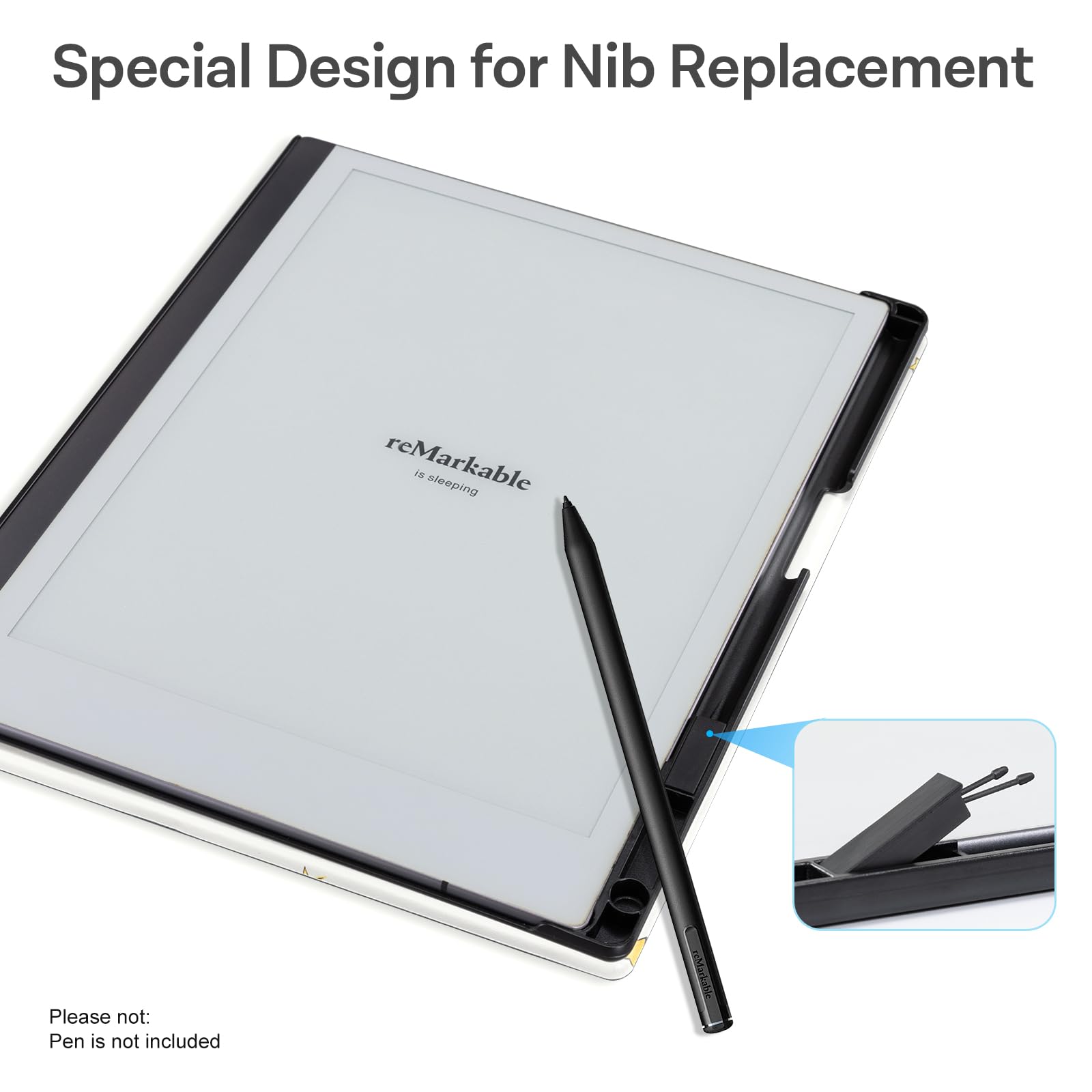 CoBak Case for Remarkable 2 Paper Tablet - Lightweight and Hard Back Shell Protective Book Folio Cover with Built-in Pen Holder - for 10.3" 2020 Released, Star