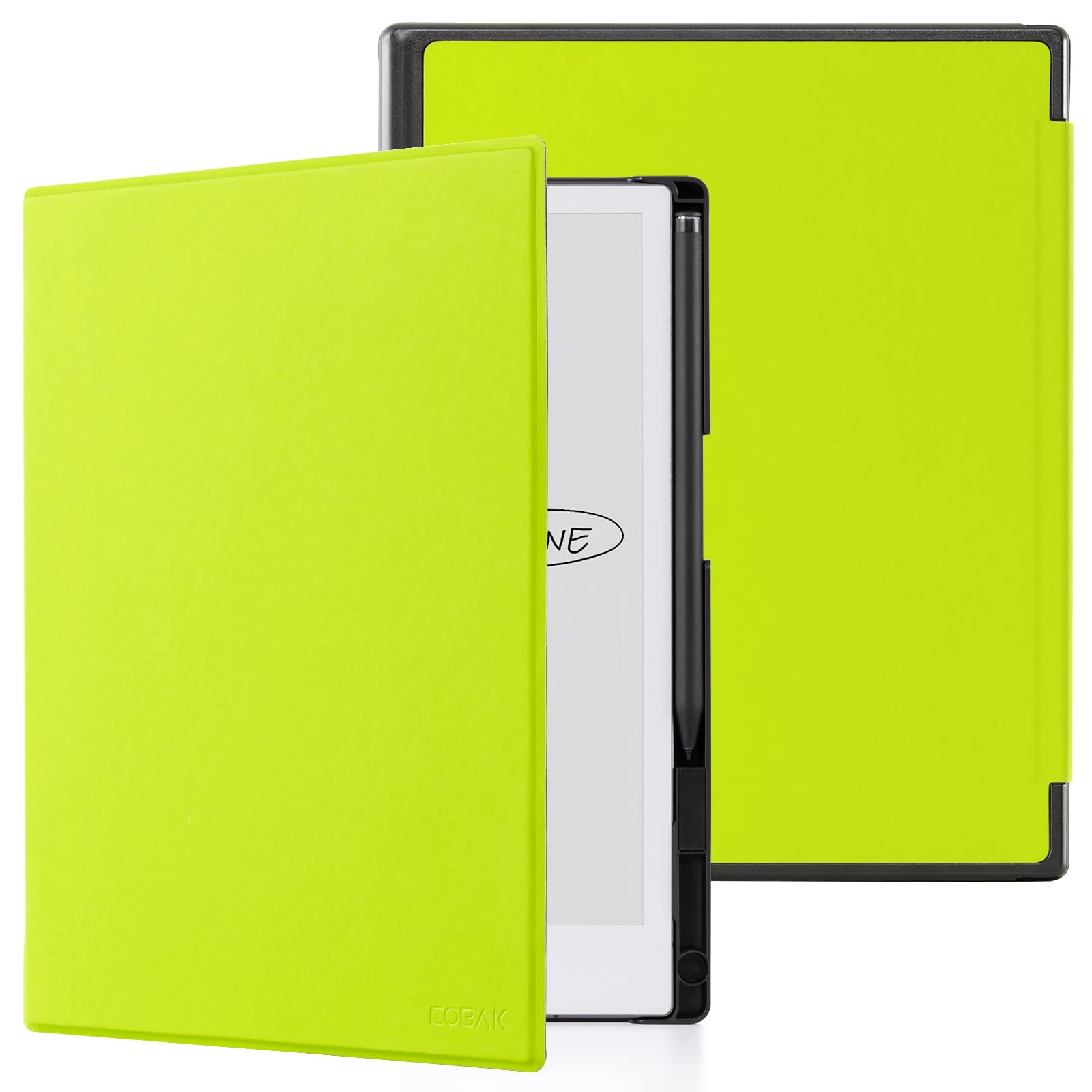 CoBak Case for Remarkable 2 Tablet - Lightweight and Hard Back Shell Protective Book Folio Cover with Built-in Pen Holder - Only for 10.3" 2020 Released (Fluorescent Green)