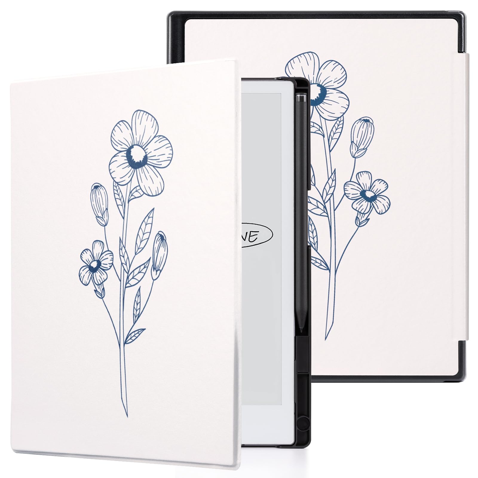 CoBak Case for Remarkable 2 Paper Tablet - Lightweight and Hard Back Shell Protective Book Folio Cover with Built-in Pen Holder - for 10.3" 2020 Released, Si Or Bouq