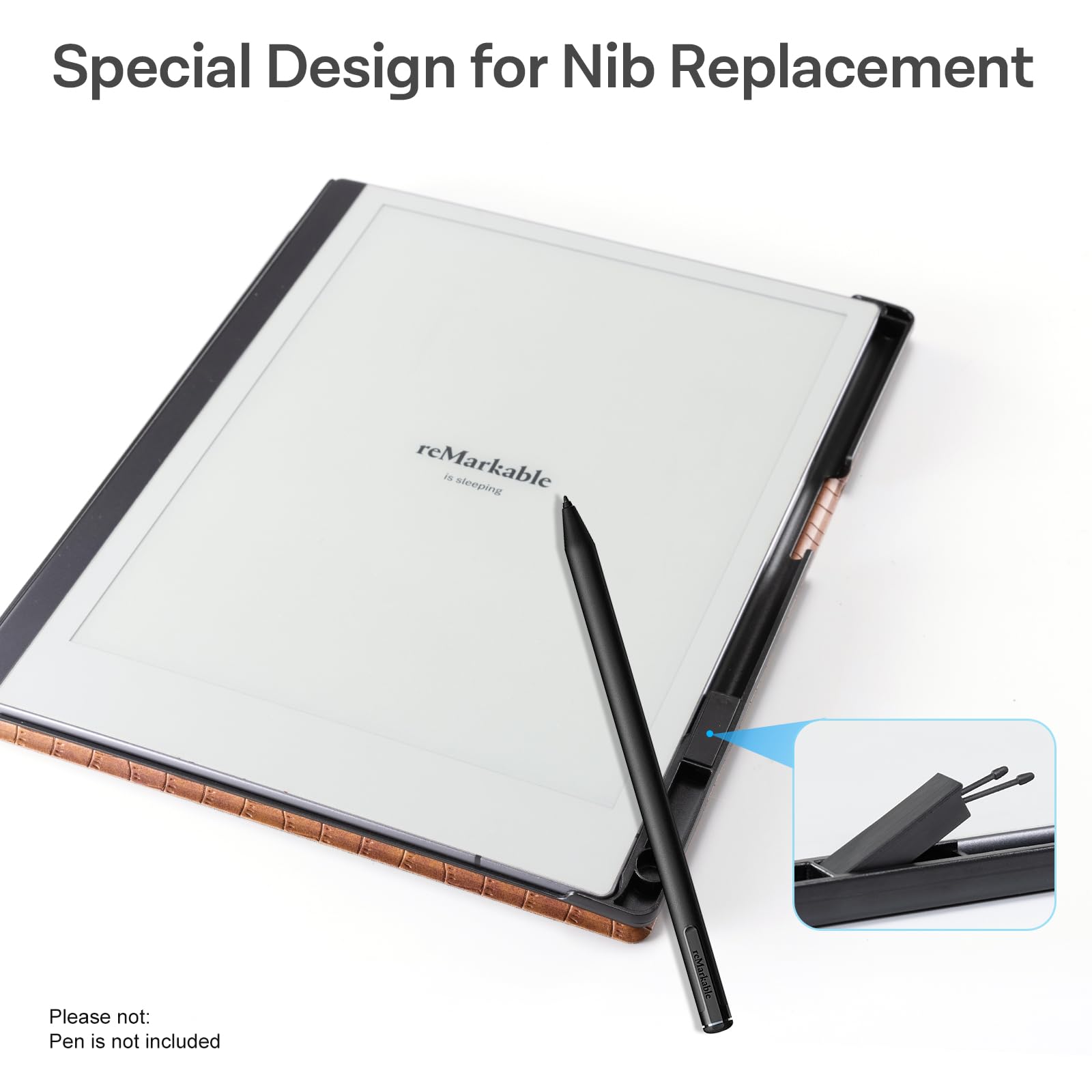 CoBak Case for Remarkable 2 Paper Tablet - Lightweight and Hard Back Shell Protective Book Folio Cover with Built-in Pen Holder - for 10.3" 2020 Released