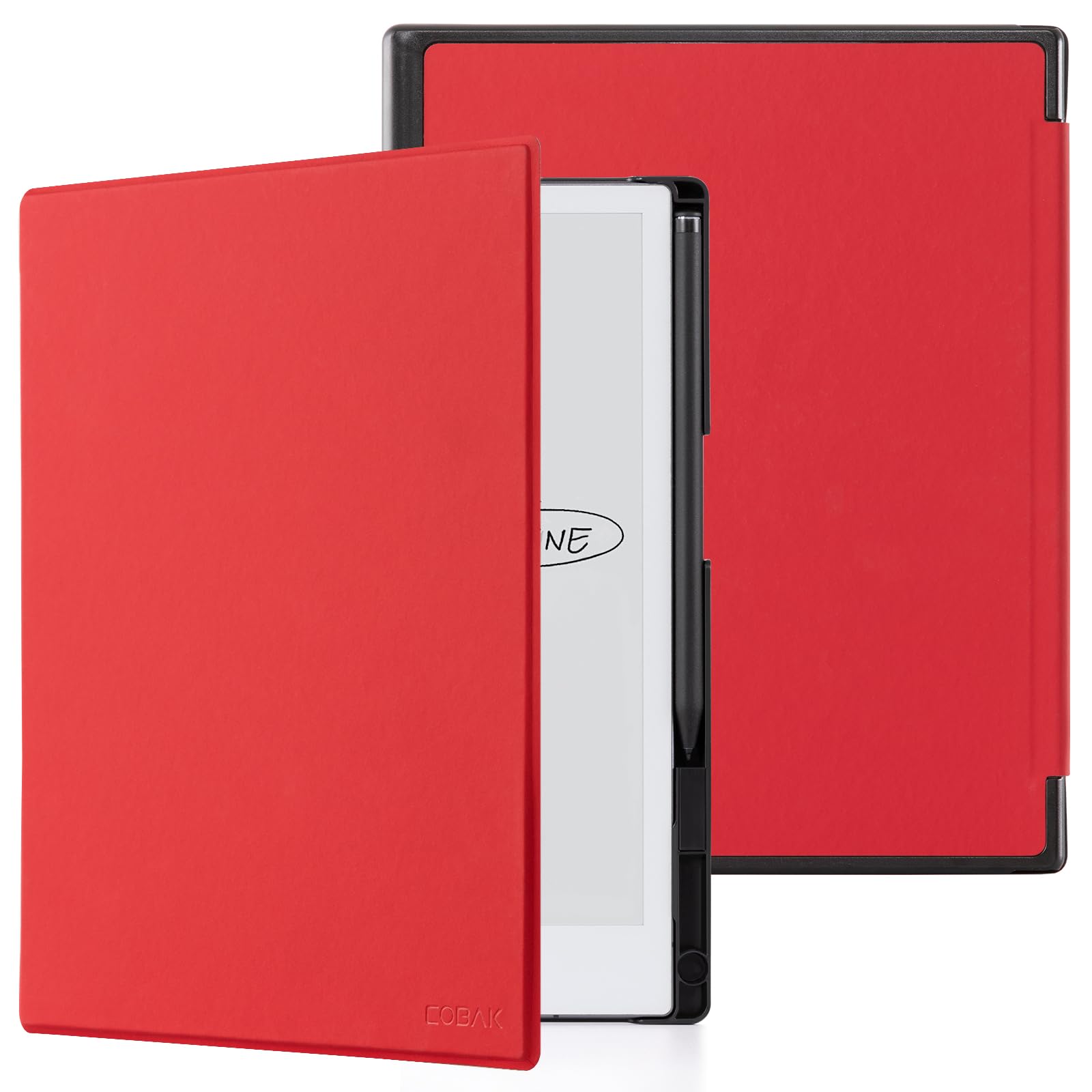CoBak Case for Remarkable 2 Tablet - Lightweight and Hard Back Shell Protective Book Folio Cover with Built-in Pen Holder - Only for 10.3" 2020 Released (Red)