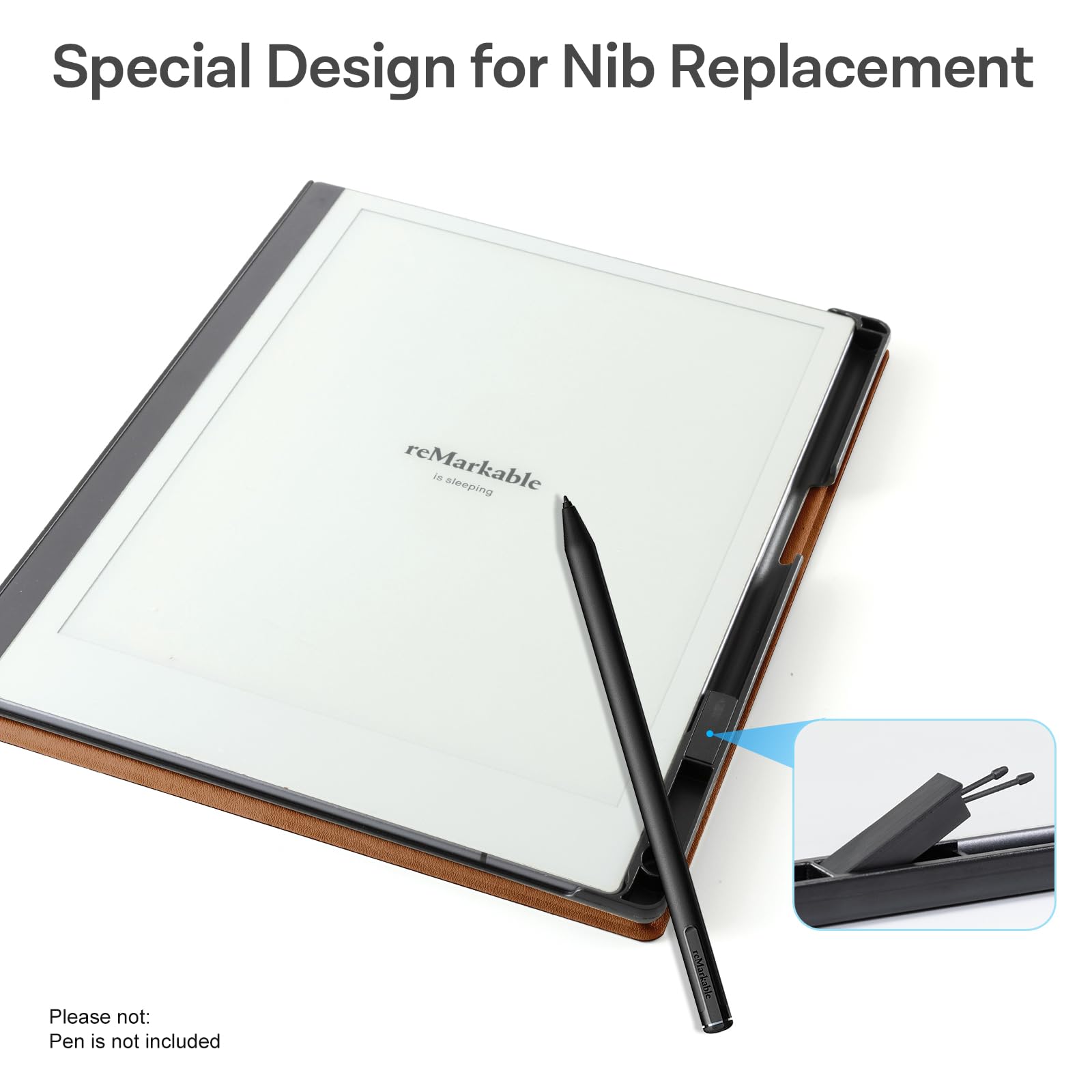 CoBak Case for Remarkable 2 Tablet - Lightweight and Hard Back Shell Protective Book Folio Cover with Built-in Pen Holder - Only for 10.3" 2020 Released (Earth Tone)