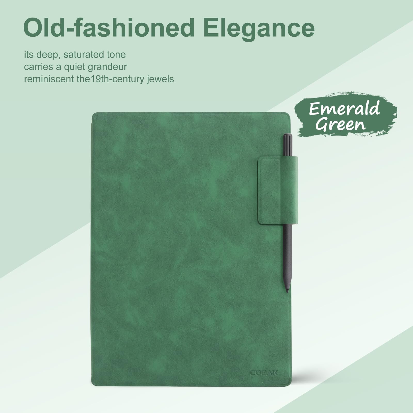 CoBak Premium Magnetic Case for 11.8" Remarkable Paper Pro 2024 Released, Smart Auto Sleep/Wake Book Folio Cover with Corner Protection and Pen Holder Strap, Emerald