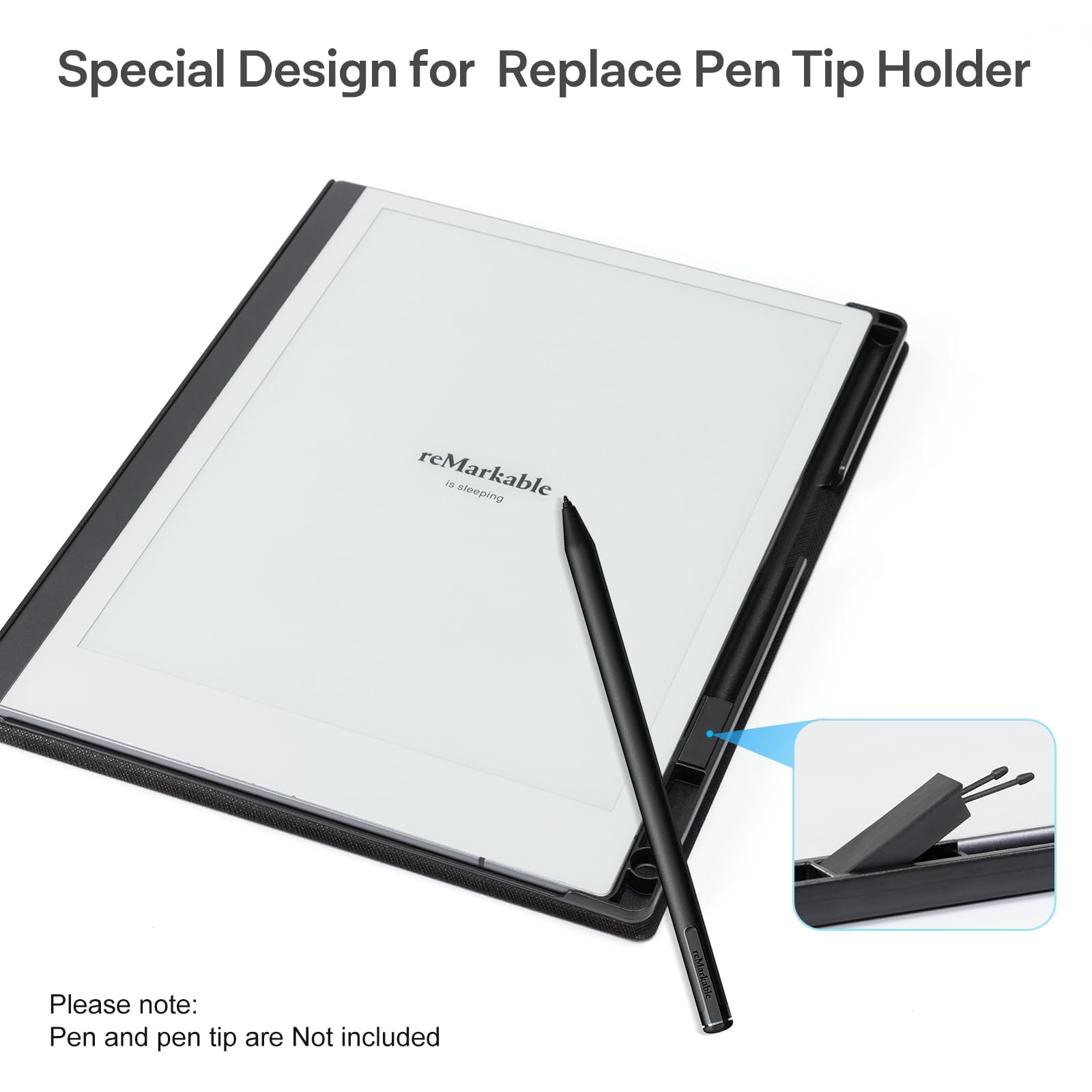CoBak Case for Remarkable 2 Tablet - Lightweight and Hard Back Shell Protective Book Folio Cover with Built-in Pen Holder - Only for 10.3" 2020 Released (Black Checkered)