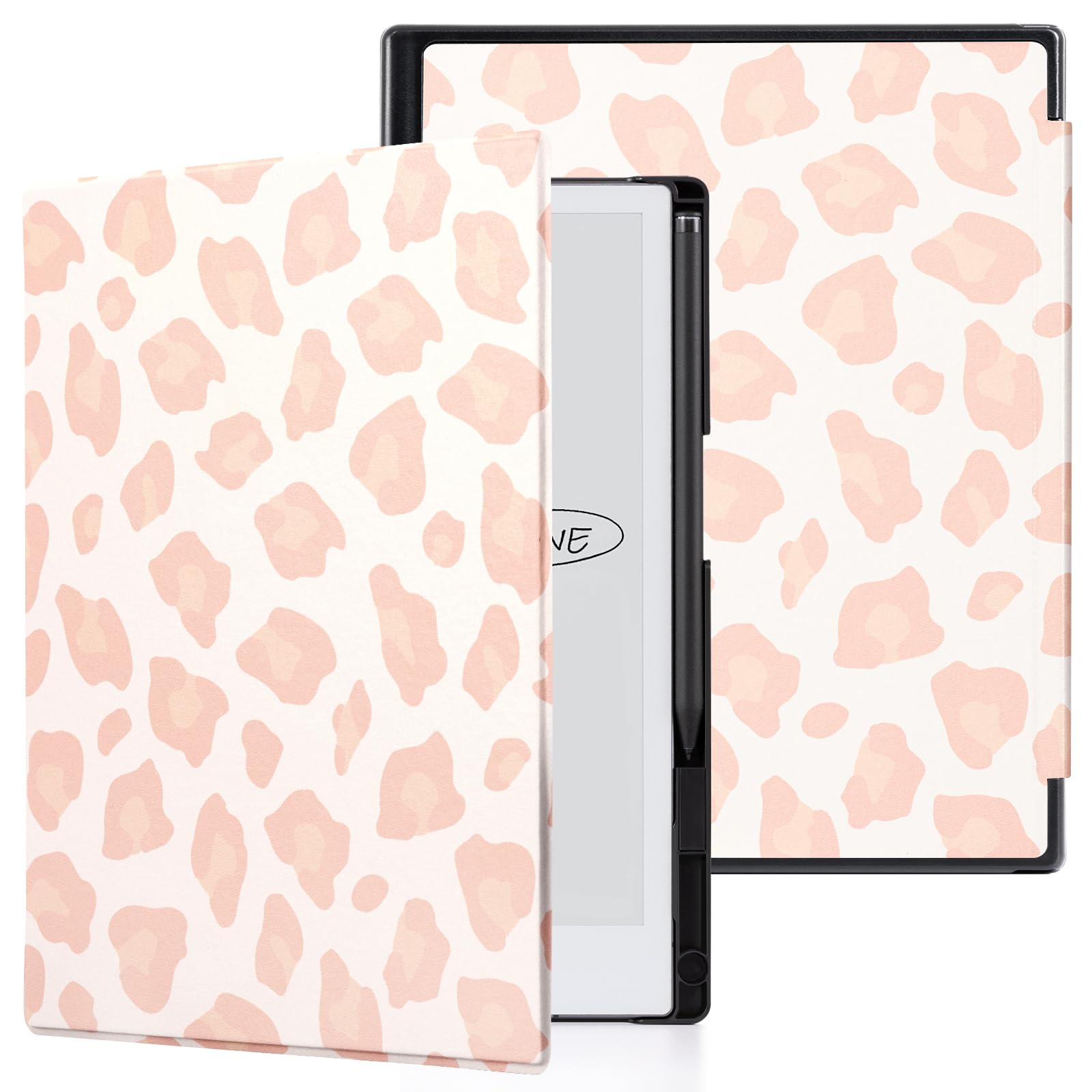CoBak Case for Remarkable 2 Paper Tablet - Lightweight and Hard Back Shell Protective Book Folio Cover with Built-in Pen Holder - for 10.3" 2020 Released (Pink Leopard)