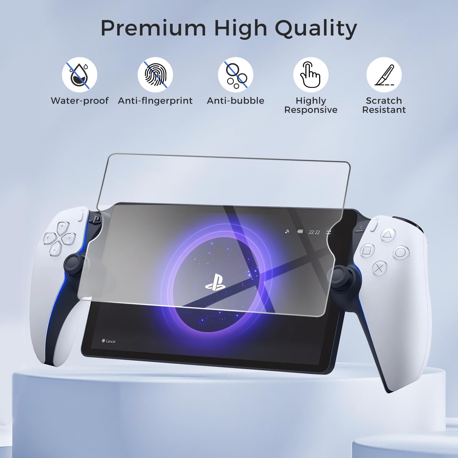 CoBak Hard Carrying Shell Case for PlayStation Portal Remote Player - with 2 Screen Protector, 1 Grip Case, 4 Thumb Grip Caps, Hard Outer Cover for PS5 Portal, Deep Green