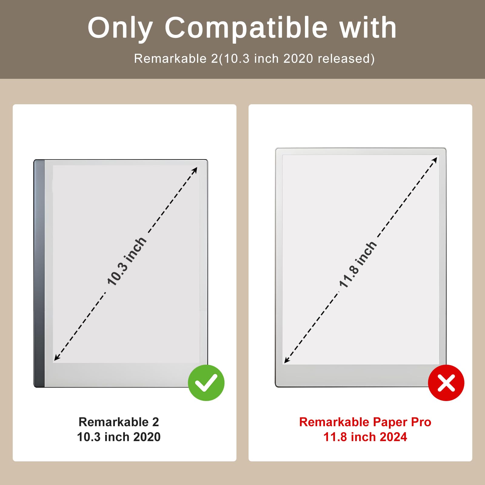 CoBak Case for Remarkable 2 Paper Tablet - Lightweight and Hard Back Shell Protective Book Folio Cover with Built-in Pen Holder - for 10.3" 2020 Released (Black)