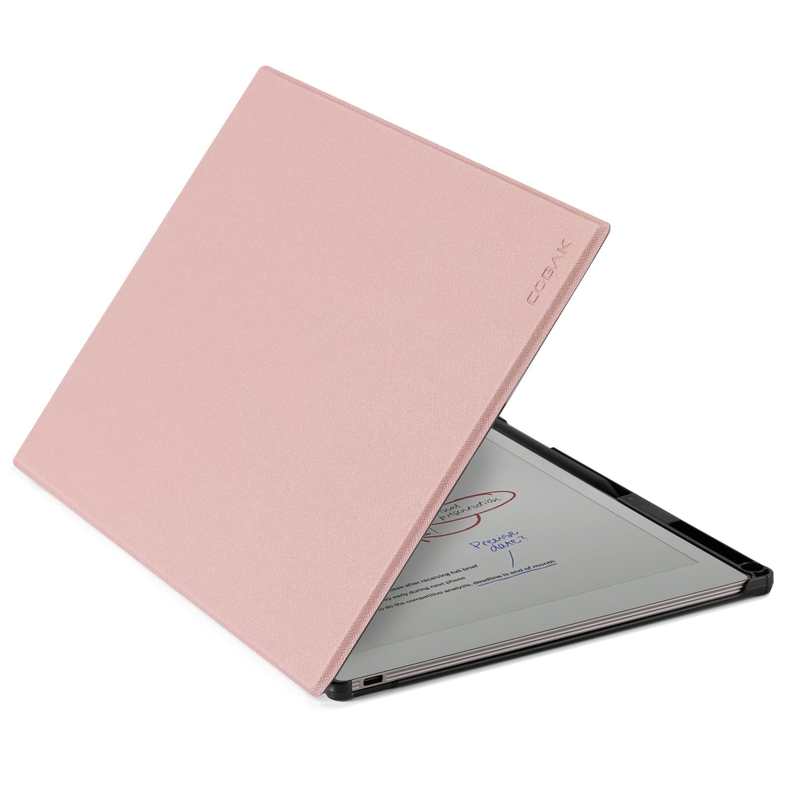 CoBak Case for Remarkable Paper Pro Color Tablet 11.8" 2024 Released- Smart Auto Sleep/Wake Folio Lightweight Protective Cover with Built-in Pen Holder and Nibs Holder (Rosegold)