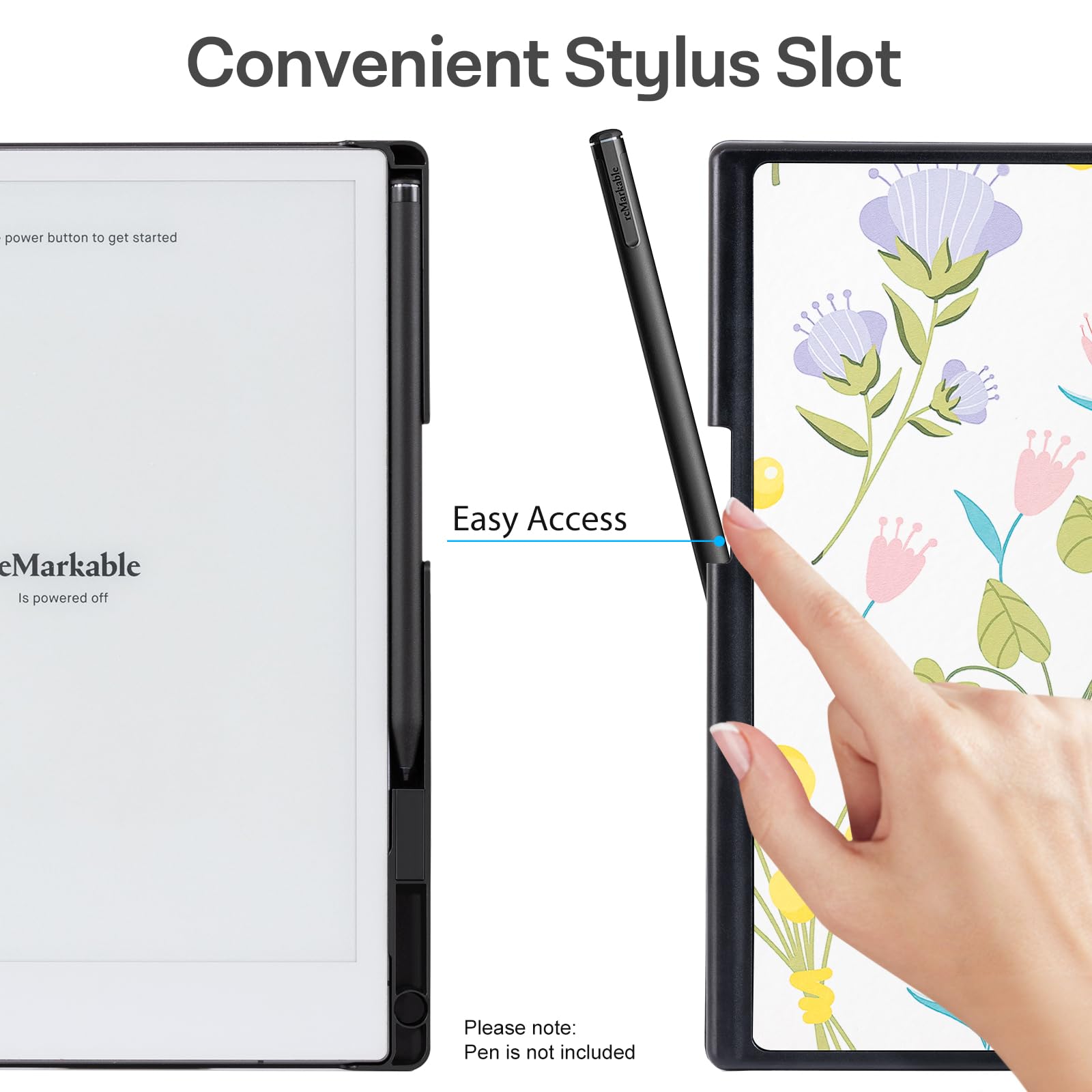 CoBak Case for Remarkable 2 Paper Tablet - Lightweight and Hard Back Shell Protective Book Folio Cover with Built-in Pen Holder - for 10.3" 2020 Released (Lilac)