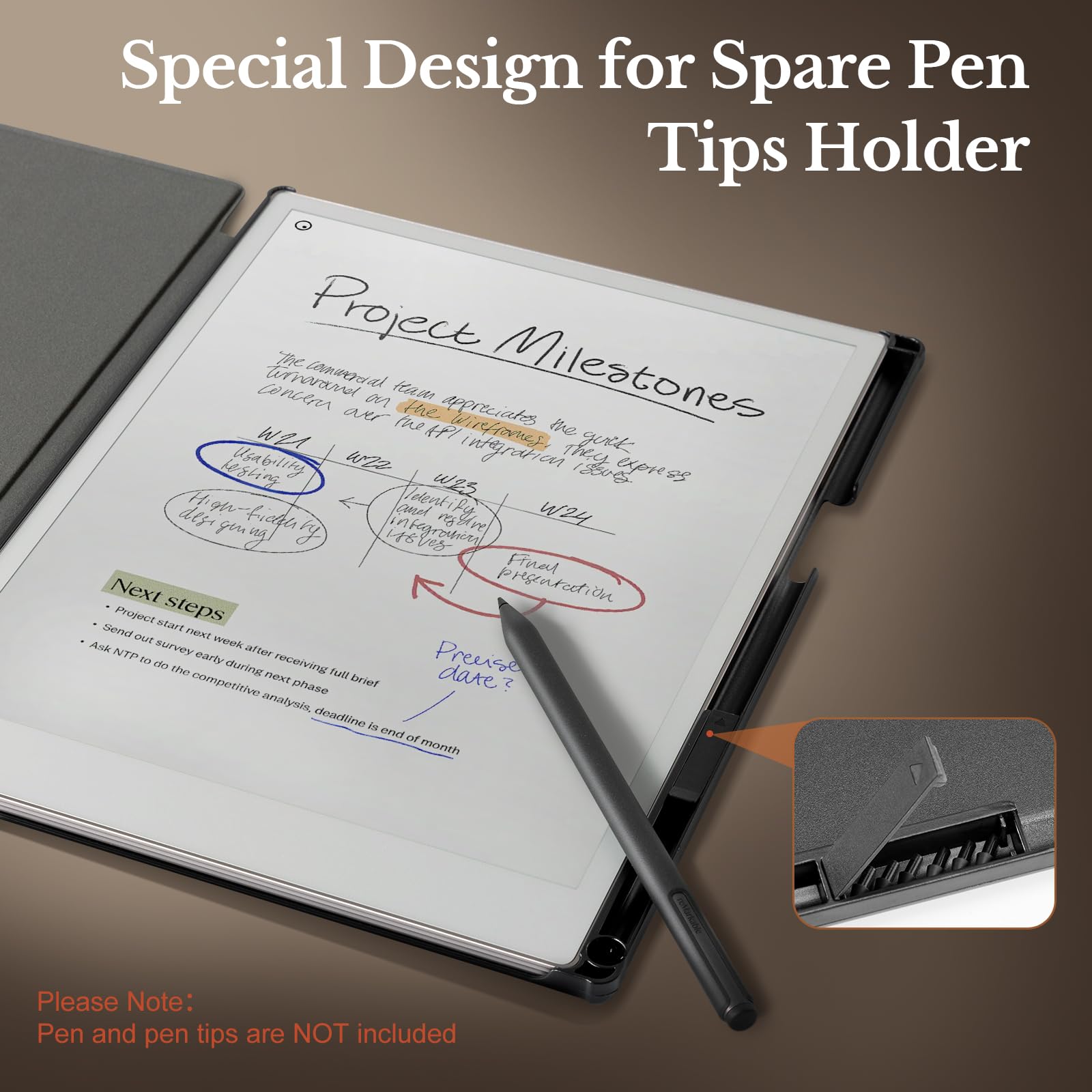 CoBak Case for Remarkable Paper Pro Color Tablet 11.8" 2024 Released- Smart Auto Sleep/Wake Folio Lightweight Protective Cover with Built-in Pen Holder and Nibs Holder (Sage)