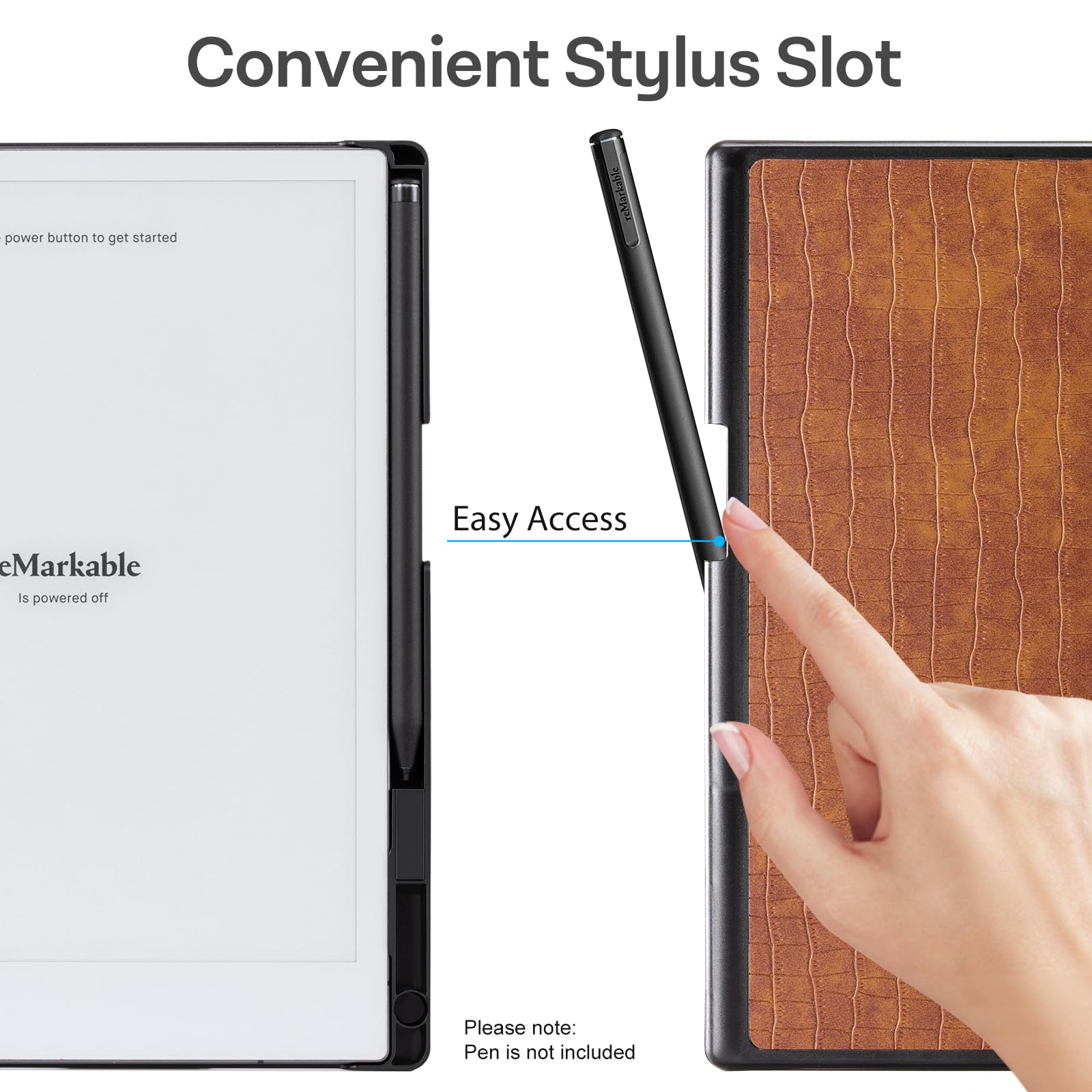 CoBak Case for Remarkable 2 Paper Tablet - Lightweight and Hard Back Shell Protective Book Folio Cover with Built-in Pen Holder - for 10.3" 2020 Released