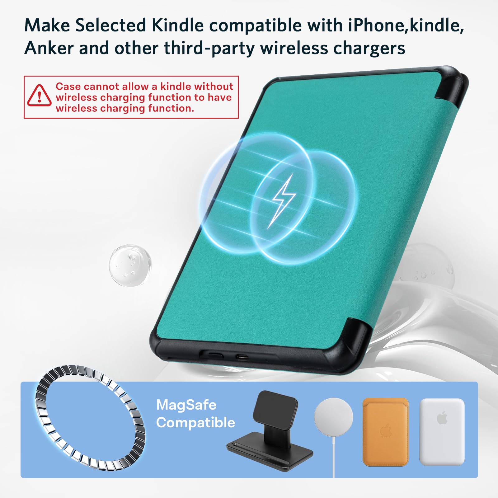 CoBak Magnetic Case for 7" Kindle Paperwhite 12th Gen 2024 and Kindle Colorsoft - Compatible with iPhone MagSafe, for Samsung/Belkin/Anker Wireless Charging Pads, Lightweight, Auto Sleep Wake