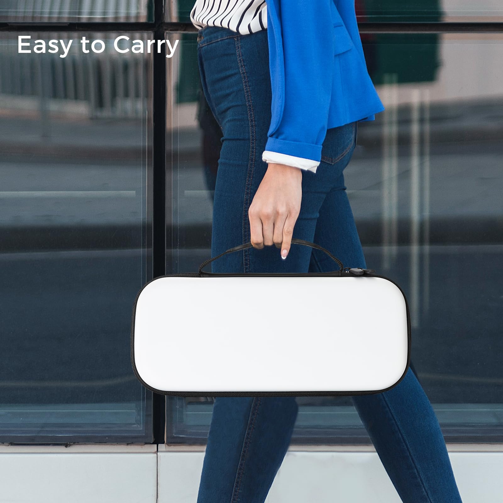 CoBak Hard Carrying Shell Case for PlayStation Portal Remote Player - with 2 Screen Protector, 1 Grip Case, 4 Thumb Grip Caps, Hard Outer Cover for PS5 Portal, White