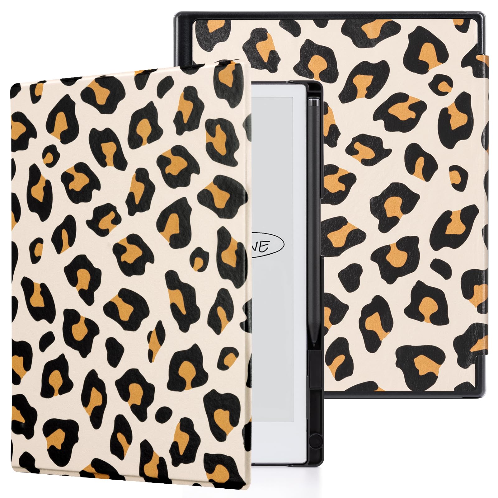 CoBak Case for Remarkable 2 Paper Tablet - Lightweight and Hard Back Shell Protective Book Folio Cover with Built-in Pen Holder - for 10.3" 2020 Released (Leopard)