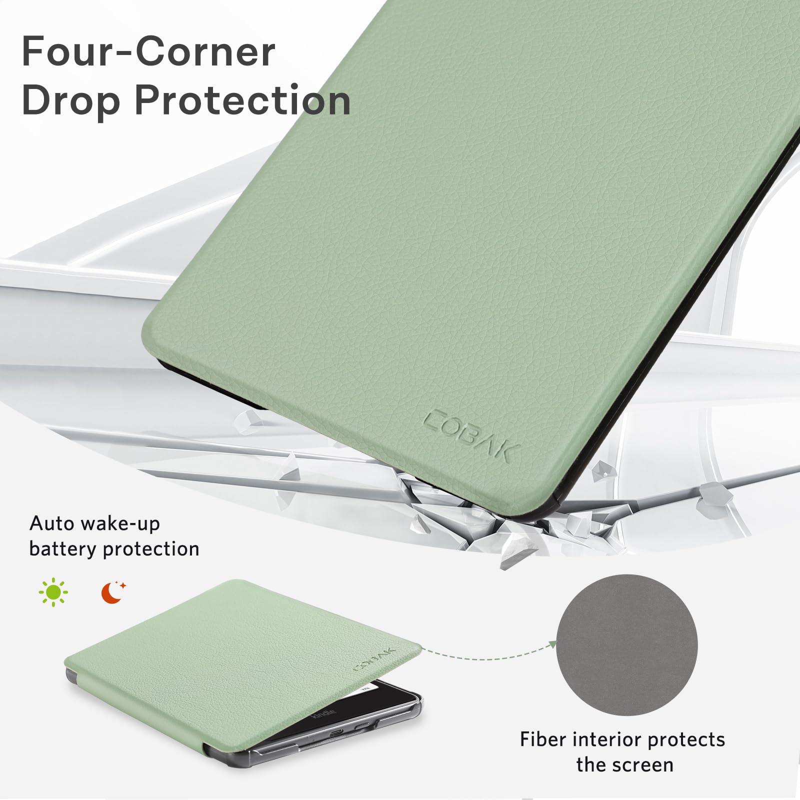 CoBak Case with Fold-Back Magnetic Cover for 7" Kindle Paperwhite 12th Gen 2024 and Kindle Colorsoft - for PopSockets Grip, Compatible with iPhone MagSafe and Anker Wireless Charging Pads, Auto Wake
