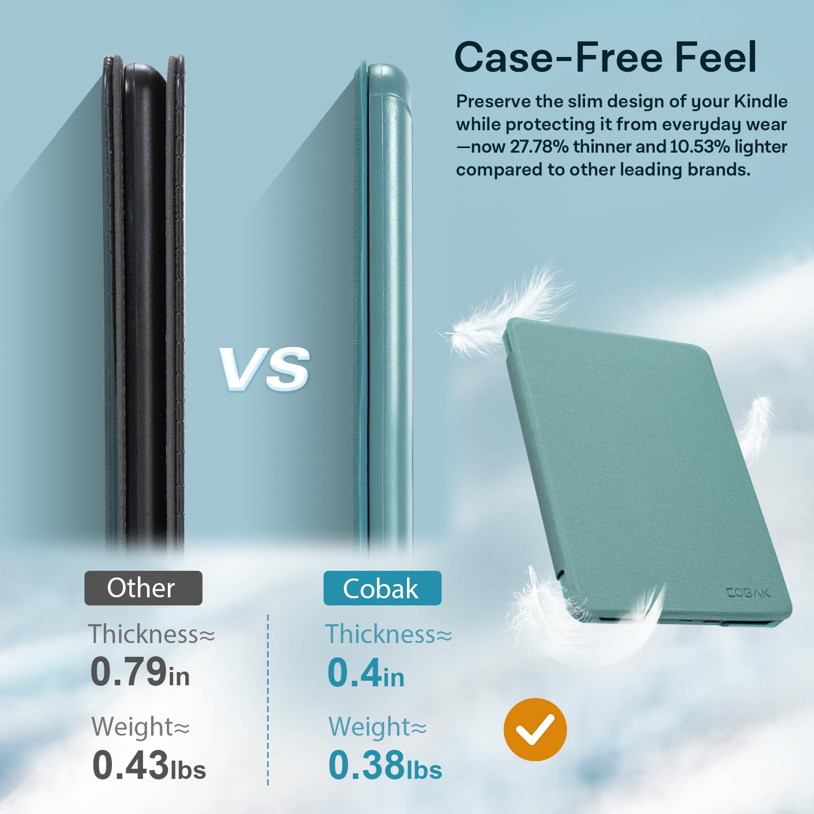 CoBak Lightweight Stand Case for 7" Kindle Paperwhite 12th Gen 2024 and Kindle Colorsoft with Right Hand Strap - Compatible with iPhone MagSafe, for Samsung/Belkin/Anker Wireless Charging Pads