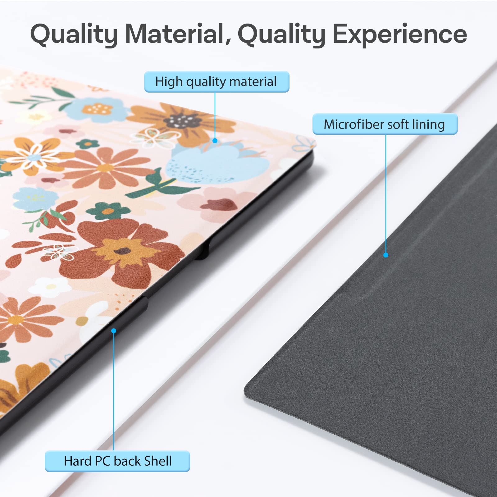 CoBak Case for Remarkable 2 Tablet - Lightweight and Hard Back Shell Protective Book Folio Cover with Built-in Pen Holder - Only for 10.3" 2020 Released (Flowers)