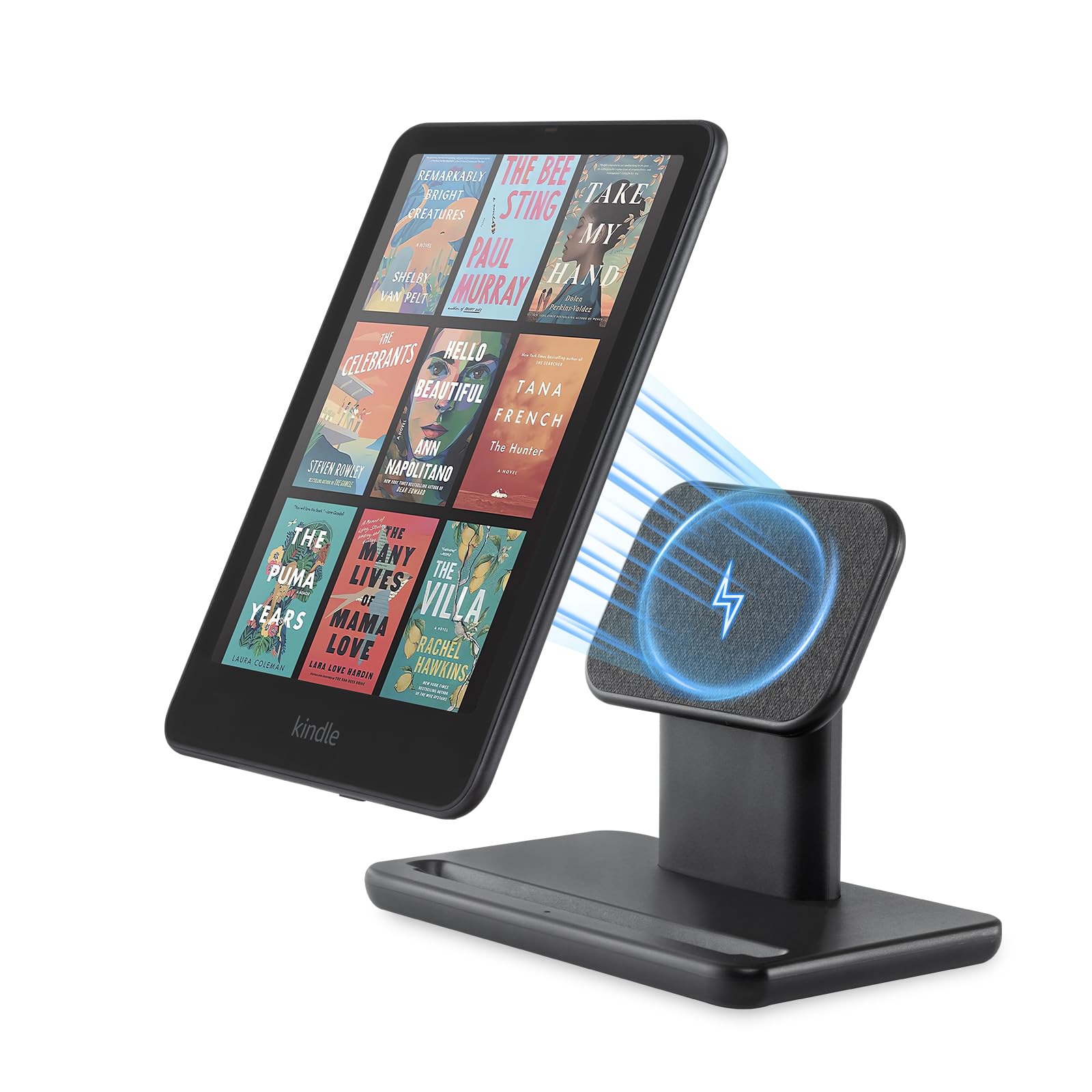 CoBak Wireless Charger Stand Compatible with iPhone & Kindle Colorsoft Signature Edition & Paperwhite Signature Edition and Samsung Phones, Wireless Charging Dock for Wireless Devices