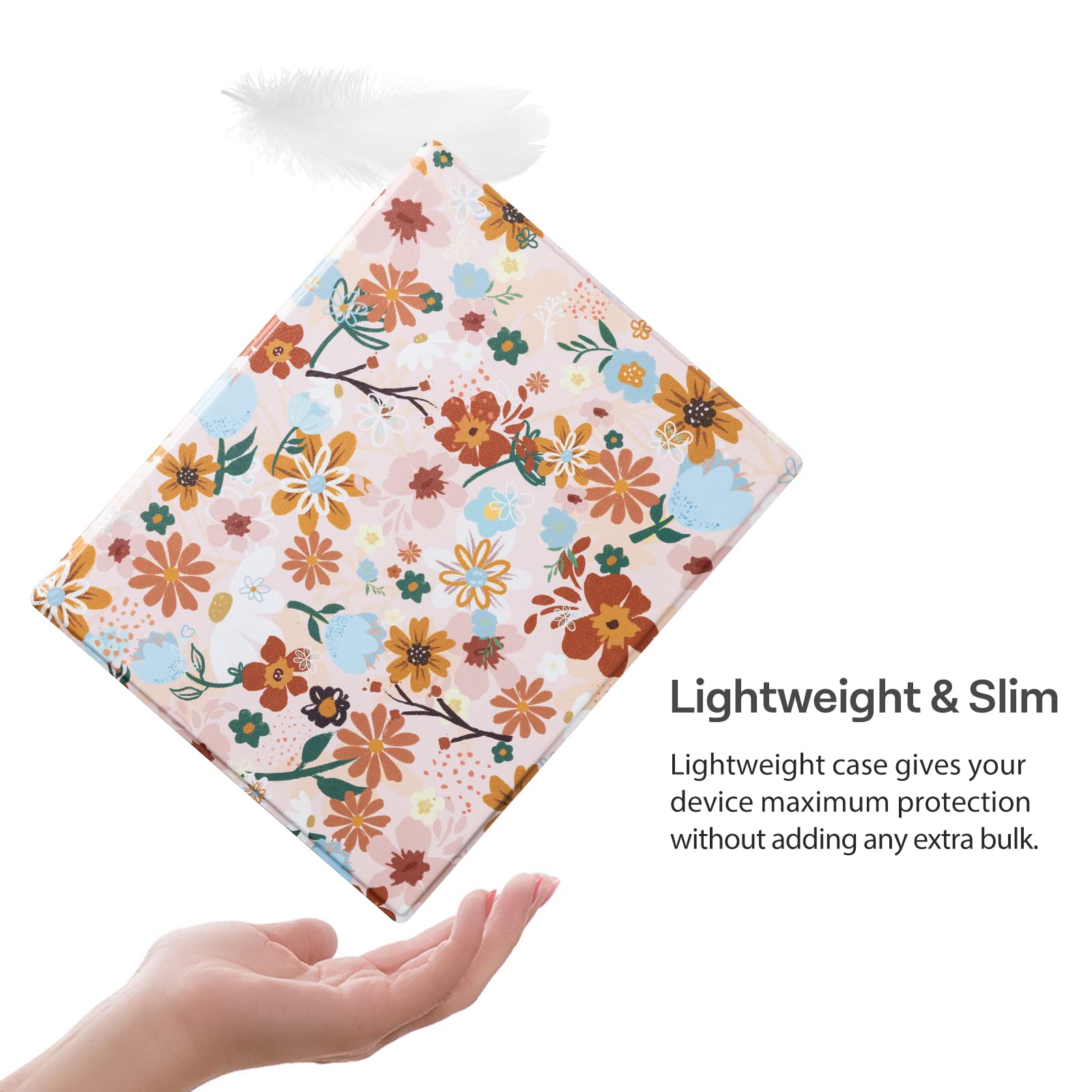 CoBak Case for Remarkable 2 Tablet - Lightweight and Hard Back Shell Protective Book Folio Cover with Built-in Pen Holder - Only for 10.3" 2020 Released (Flowers)