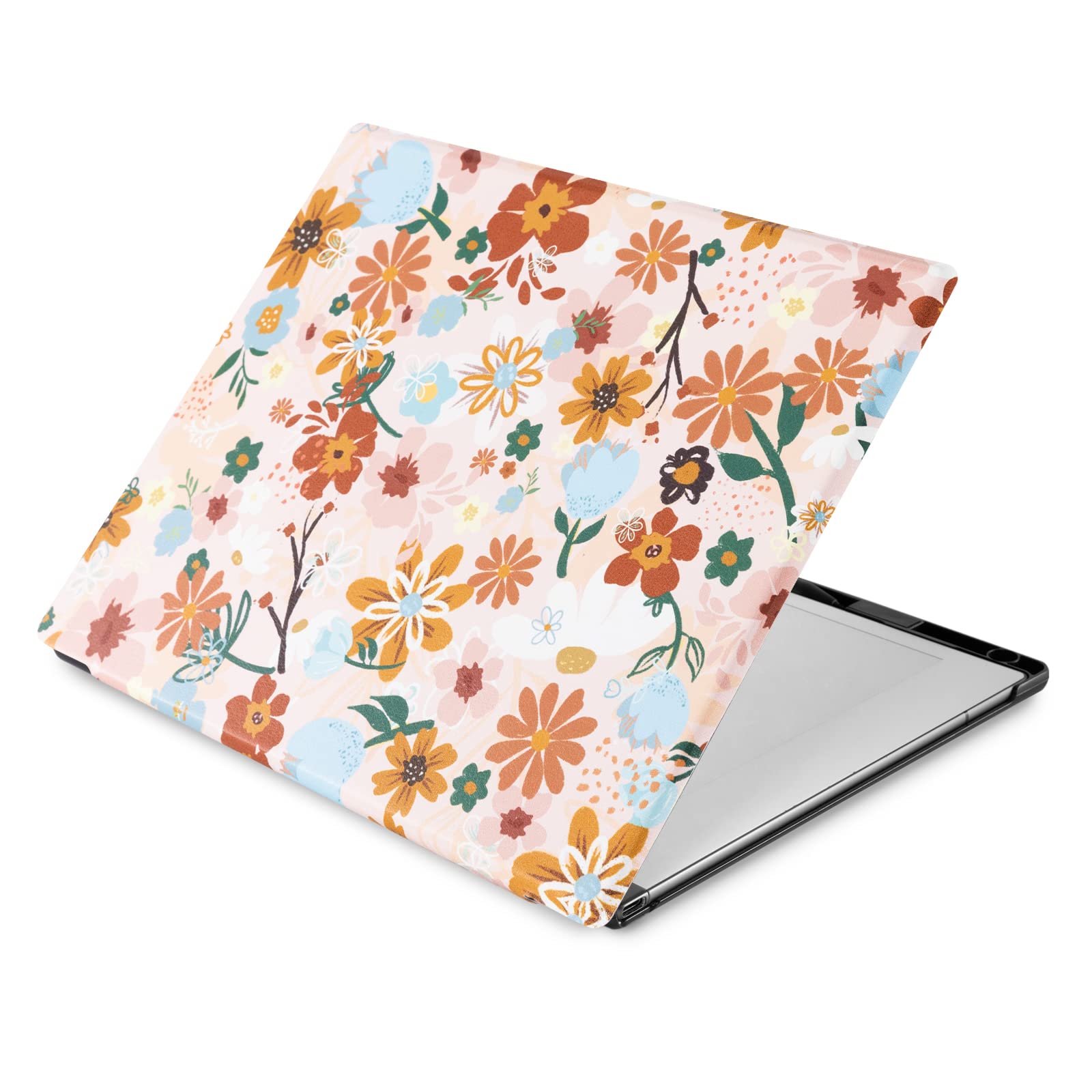 CoBak Case for Remarkable 2 Tablet - Lightweight and Hard Back Shell Protective Book Folio Cover with Built-in Pen Holder - Only for 10.3" 2020 Released (Flowers)