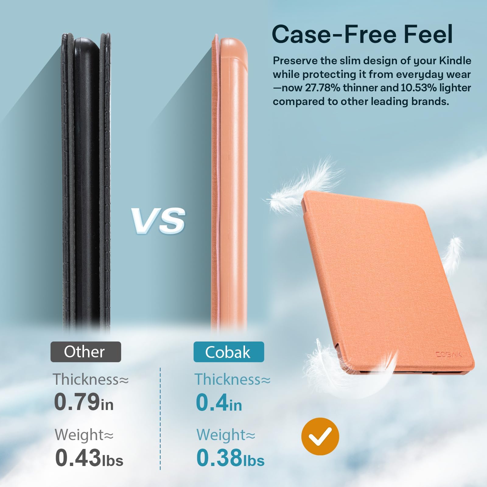 CoBak Lightweight Stand Case for 7" Kindle Paperwhite 12th Gen 2024 and Kindle Colorsoft with Right Hand Strap - Compatible with iPhone MagSafe, for Samsung/Belkin/Anker Wireless Charging Pads