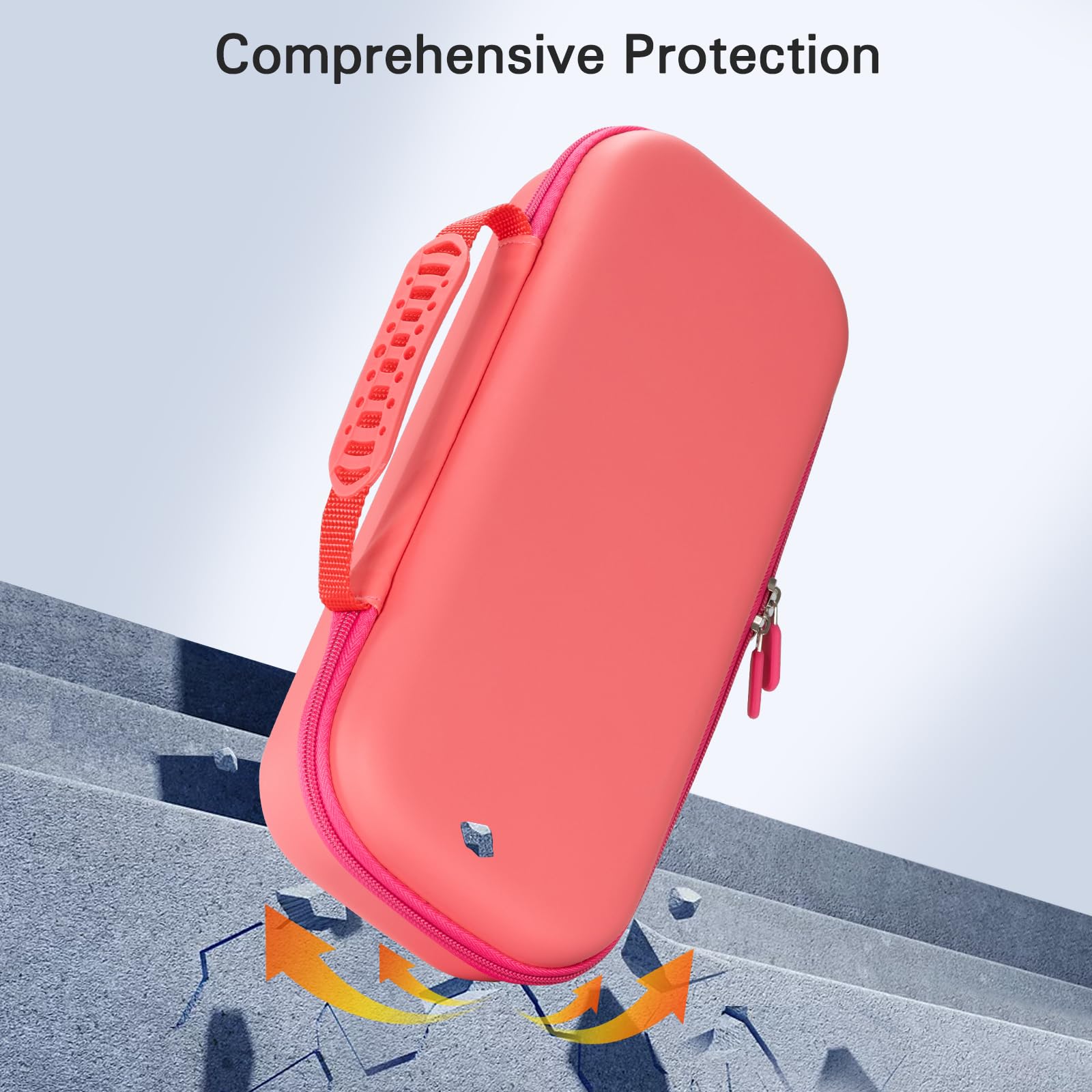 CoBak Hard Carrying Shell Case for PlayStation Portal Remote Player - with 2 Screen Protector, 1 Grip Case, 4 Thumb Grip Caps, Hard Outer Cover for PS5 Portal, Pink