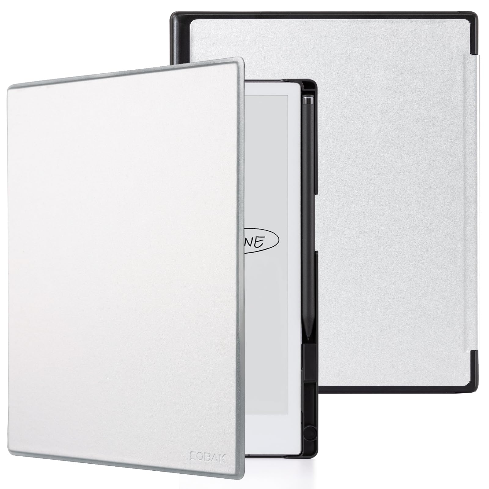 CoBak Case for Remarkable 2 Paper Tablet - Lightweight and Protective Book Folio Cover with Built-in Pen Holder - for 10.3" 2020 Released,Silver