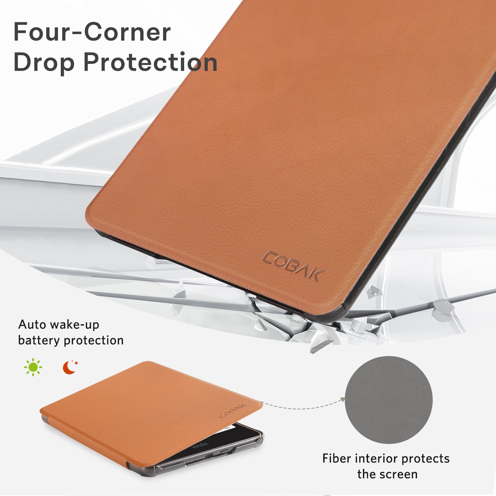 CoBak Case with Fold-Back Magnetic Cover for 7" Kindle Paperwhite 12th Gen 2024 and Kindle Colorsoft - for PopSockets Grip, Compatible with iPhone MagSafe and Anker Wireless Charging Pads, Auto Wake
