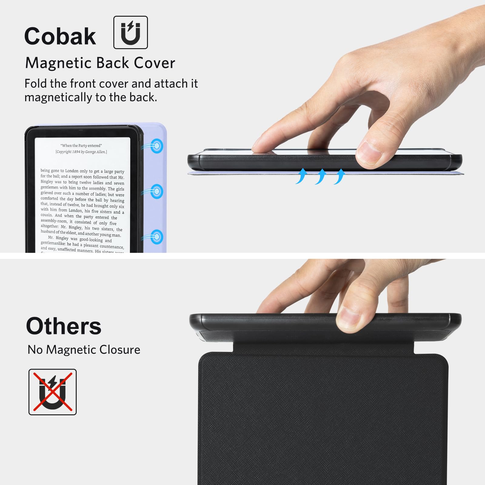 CoBak Magnetic Case for 7" Kindle Paperwhite 12th Gen 2024 and Kindle Colorsoft - Compatible with iPhone MagSafe, for Samsung/Belkin/Anker Wireless Charging Pads, Lightweight, Auto Sleep Wake