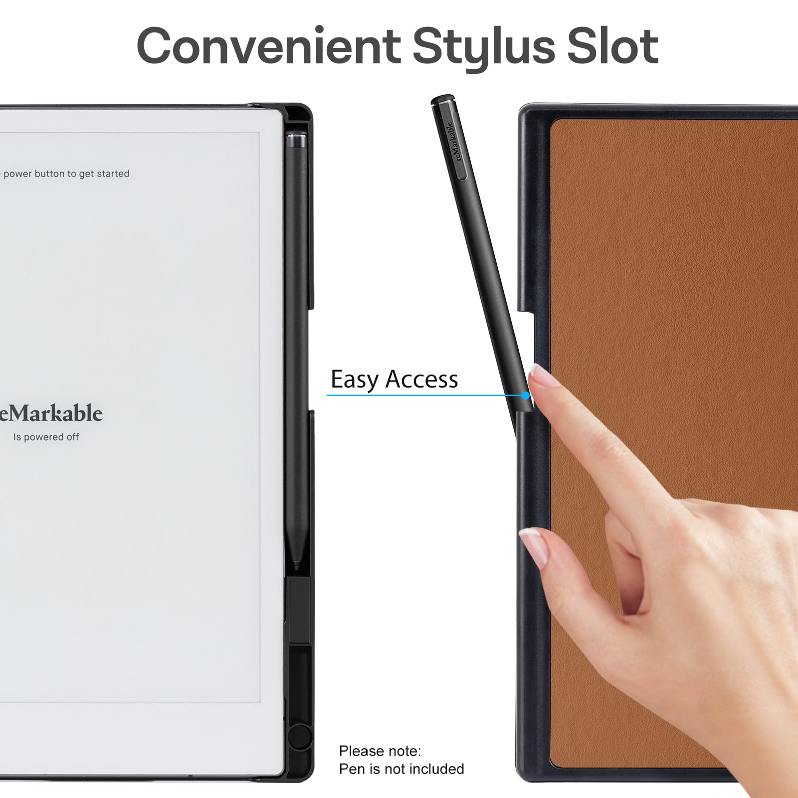 CoBak Case for Remarkable 2 Tablet - Lightweight and Hard Back Shell Protective Book Folio Cover with Built-in Pen Holder - Only for 10.3" 2020 Released (Earth Tone)