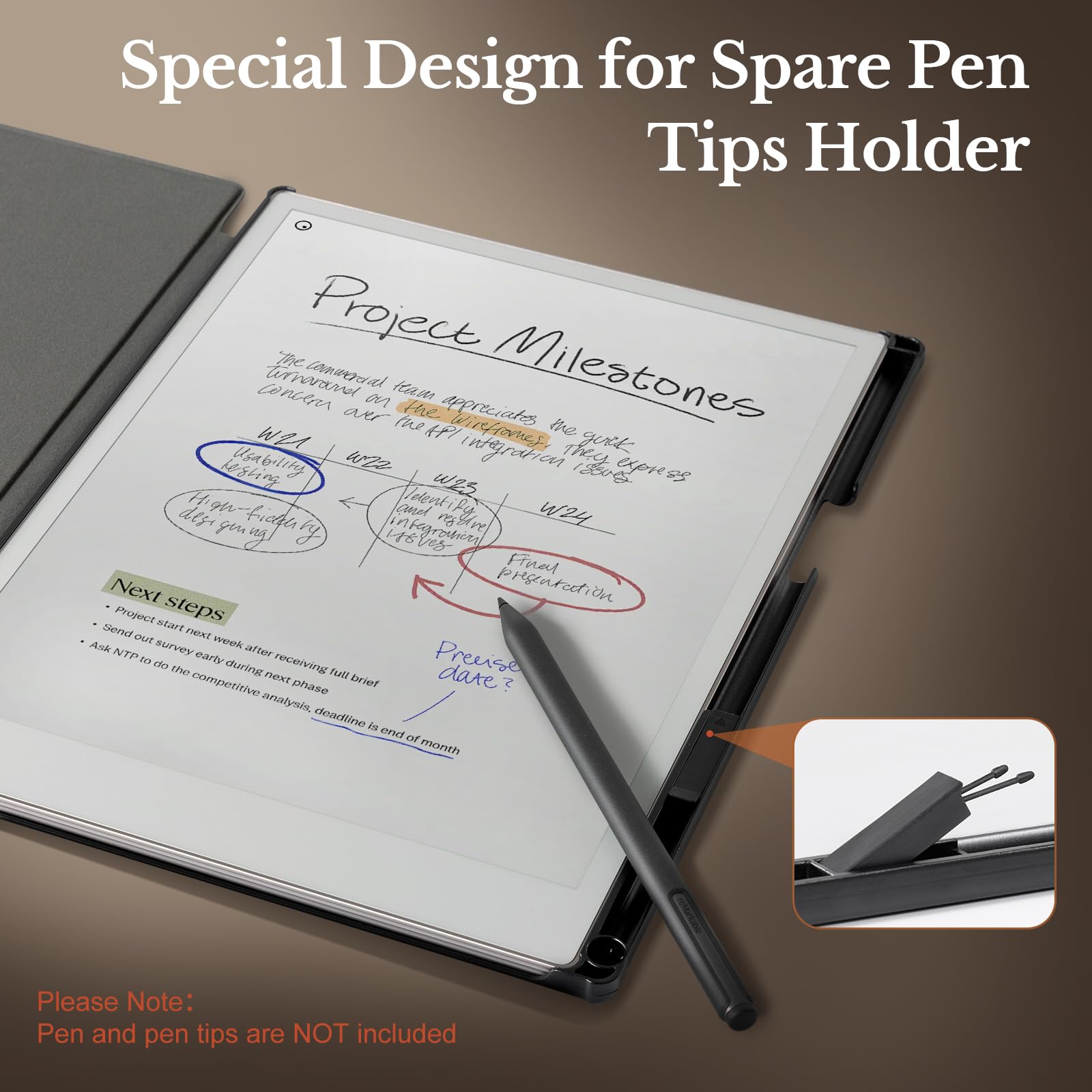 CoBak Case for Remarkable Paper Pro Color Tablet 11.8" 2024 Released- Smart Auto Sleep/Wake Folio Lightweight Protective Cover with Built-in Pen Holder and Nibs Holder (Emerald)