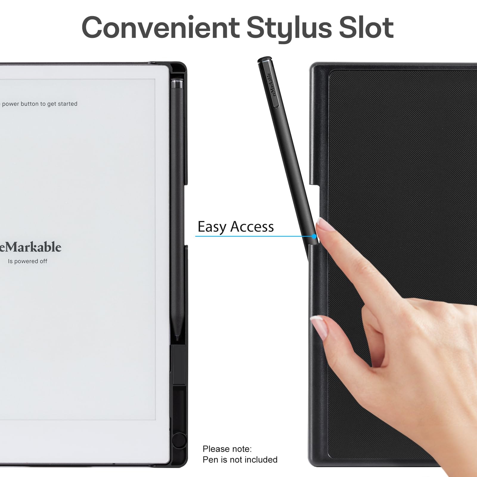 CoBak Case for Remarkable 2 Tablet - Lightweight and Hard Back Shell Protective Book Folio Cover with Built-in Pen Holder - Only for 10.3" 2020 Released (Black Checkered)