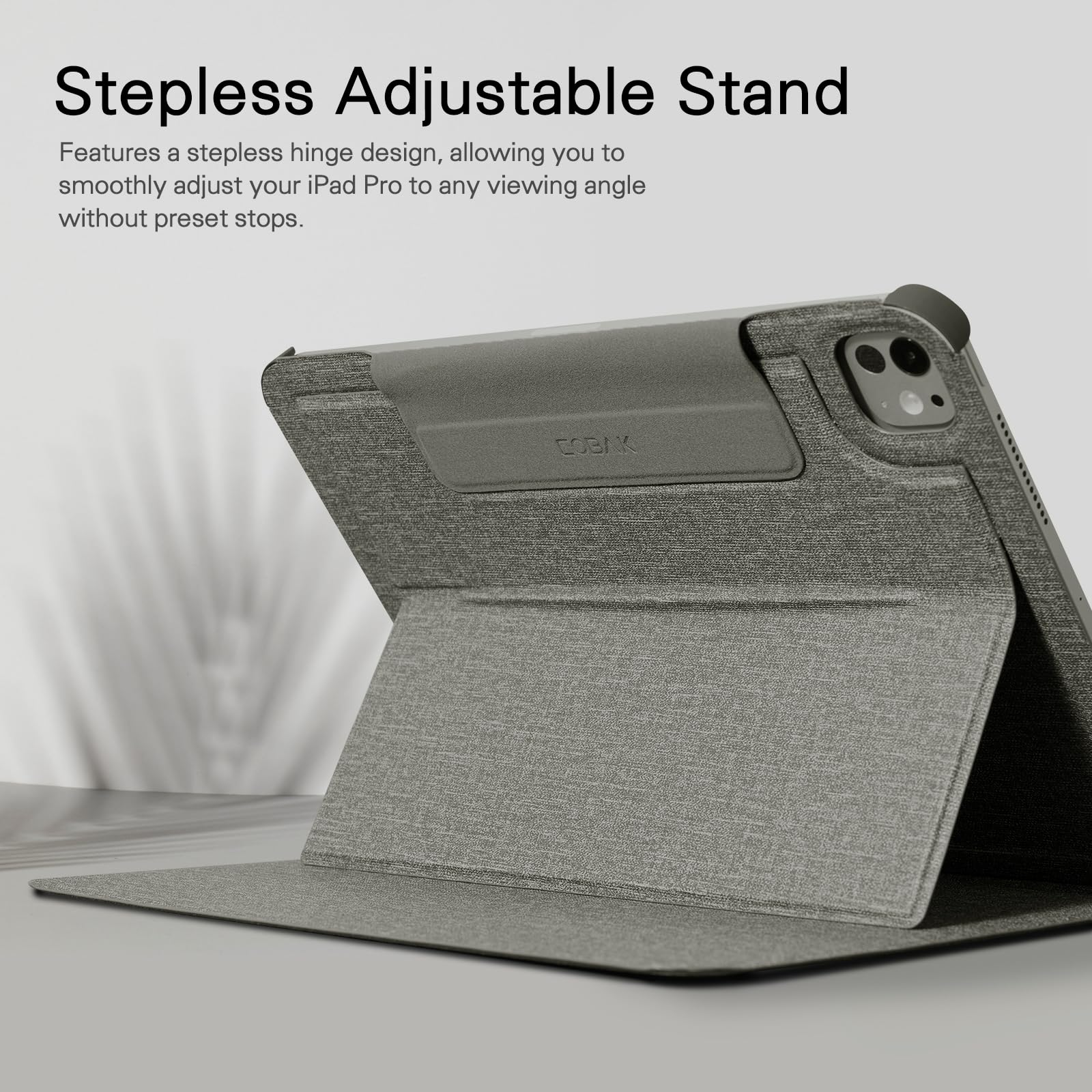 CoBak Magnetic Case with Stand for iPad Pro 11 Inch (M4) 2024, Multiple Viewing Angles, Smart Auto Sleep/Wake Cover with Corner Protection with Apple Pencil Holder Strap, Graphite Fabric