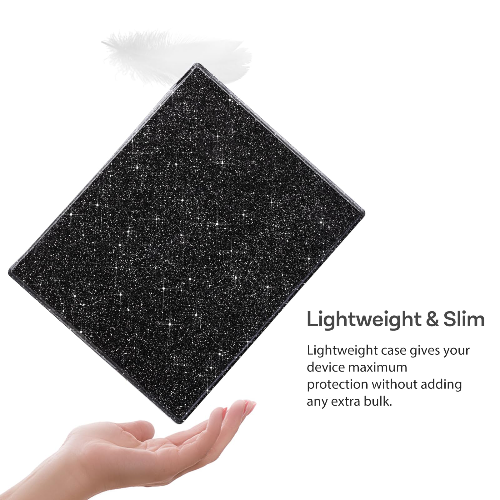 CoBak Case for Remarkable 2 Paper Tablet - Lightweight and Hard Back Shell Protective Book Folio Cover with Built-in Pen Holder - for 10.3" 2020 Released (Black Glitter)