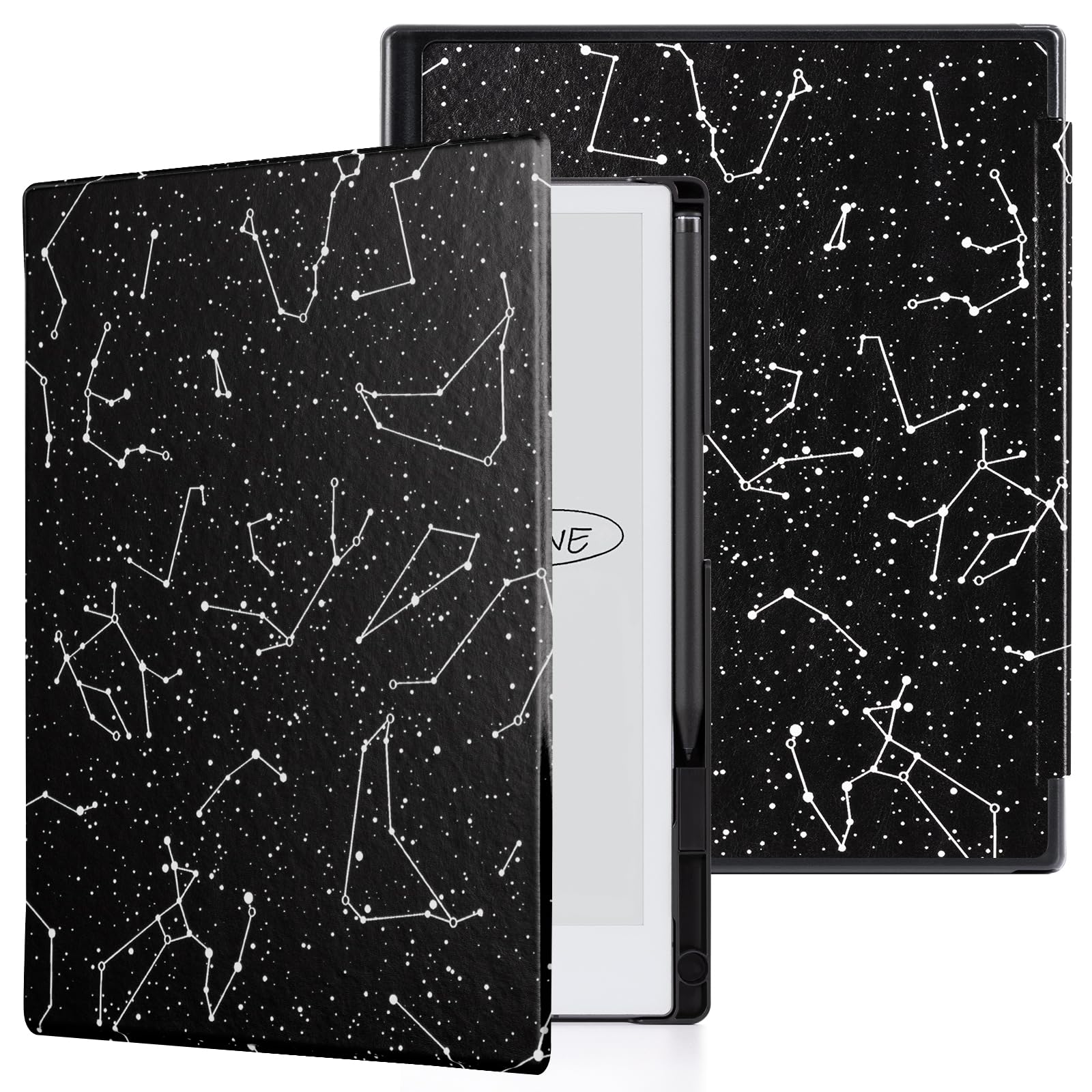 CoBak Case for Remarkable 2 Paper Tablet - Lightweight and Hard Back Shell Protective Book Folio Cover with Built-in Pen Holder - for 10.3" 2020 Released (Black Constell)
