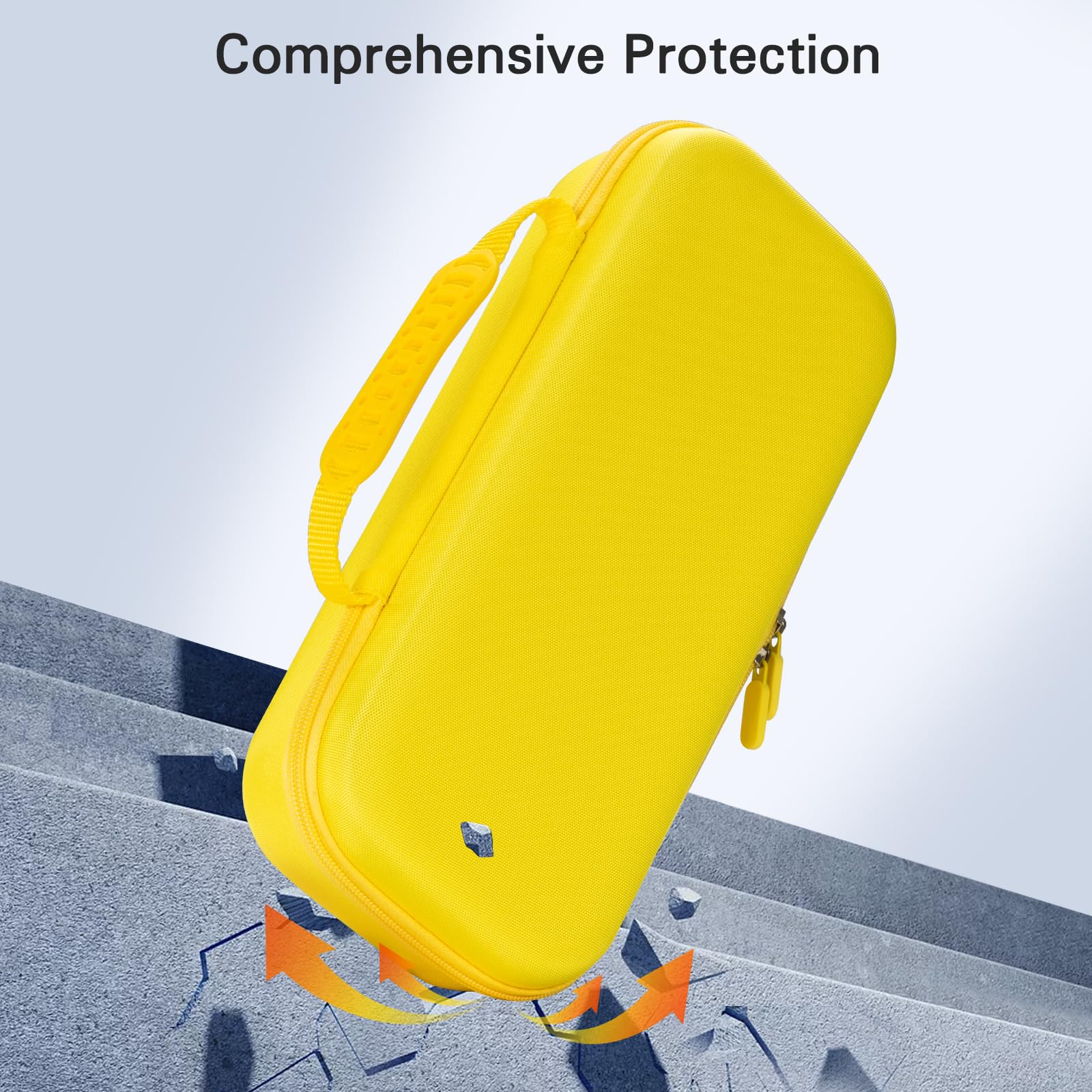 CoBak Hard Carrying Shell Case for PlayStation Portal Remote Player - with 2 Screen Protector, 1 Grip Case, 4 Thumb Grip Caps, Hard Outer Cover for PS5 Portal, Yellow