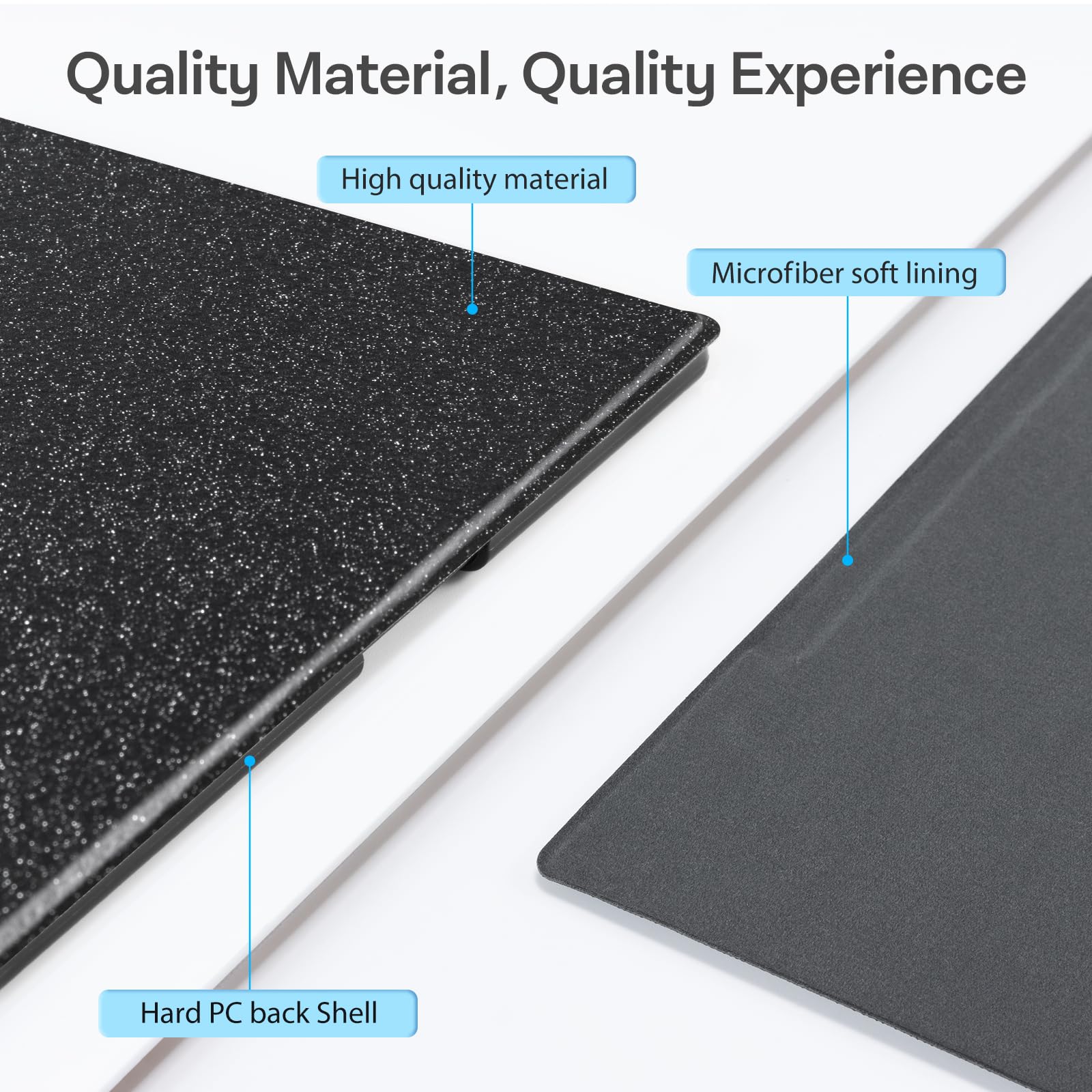 CoBak Case for Remarkable 2 Paper Tablet - Lightweight and Hard Back Shell Protective Book Folio Cover with Built-in Pen Holder - for 10.3" 2020 Released (Black Glitter)