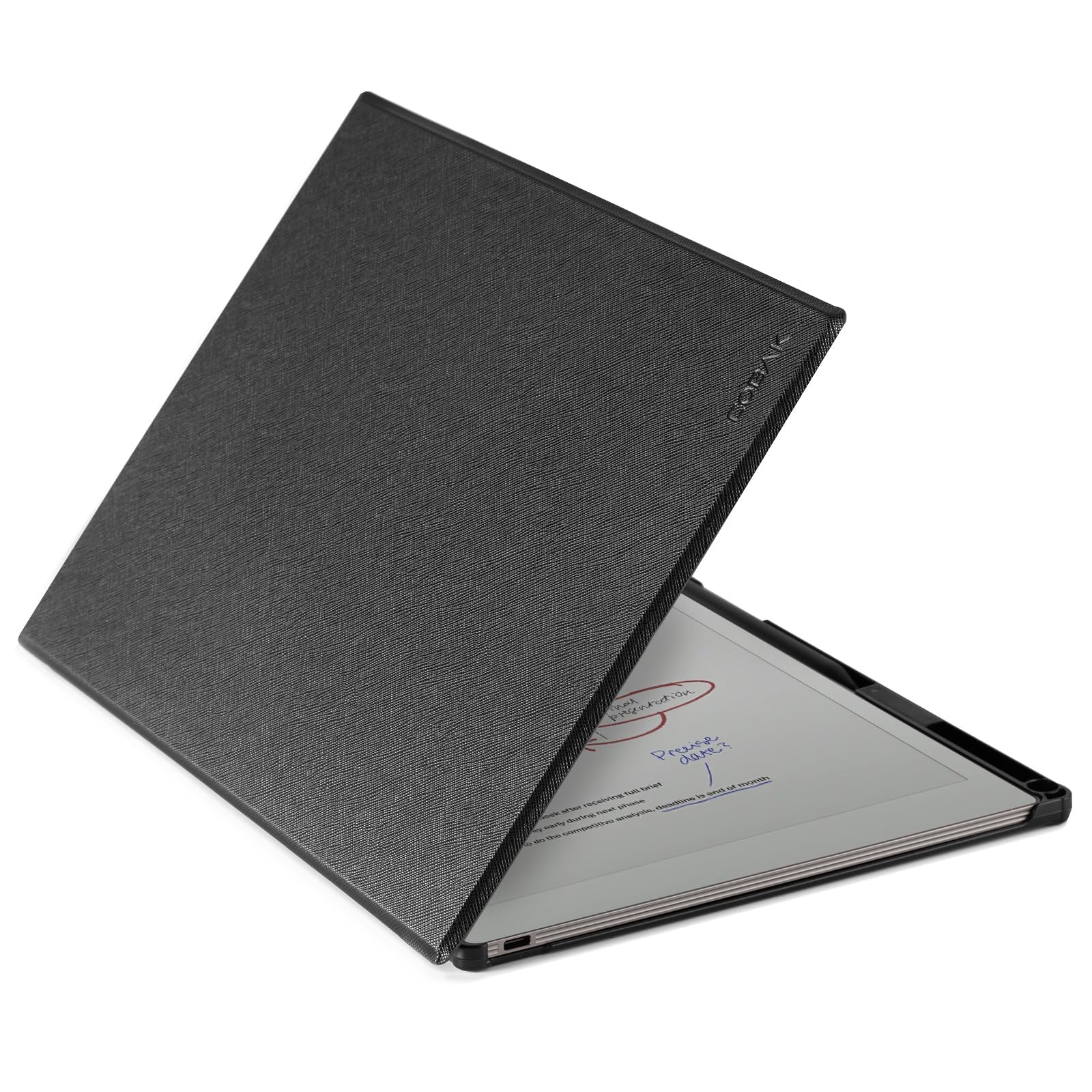 CoBak Case for Remarkable Paper Pro Color Tablet 11.8" 2024 Released- Smart Auto Sleep/Wake Folio Lightweight Protective Cover with Built-in Pen Holder and Nibs Holder (Black)