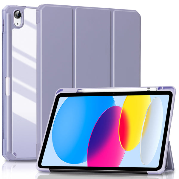 iPad 10th Generation Case 10.9 Inch 2022 - Transparent Back Design with Pencil Holder